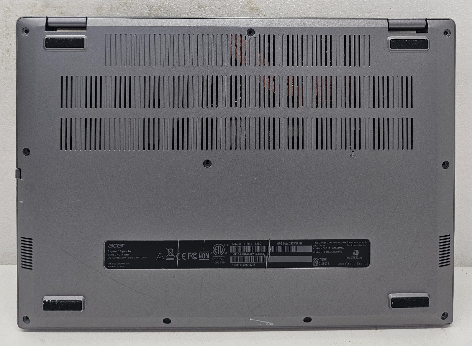 Acer Aspire 5 Spin 14 A5SP14-51MTN Laptop Intel i5-1335U NO RAM/HD/OS/POWER (FL)