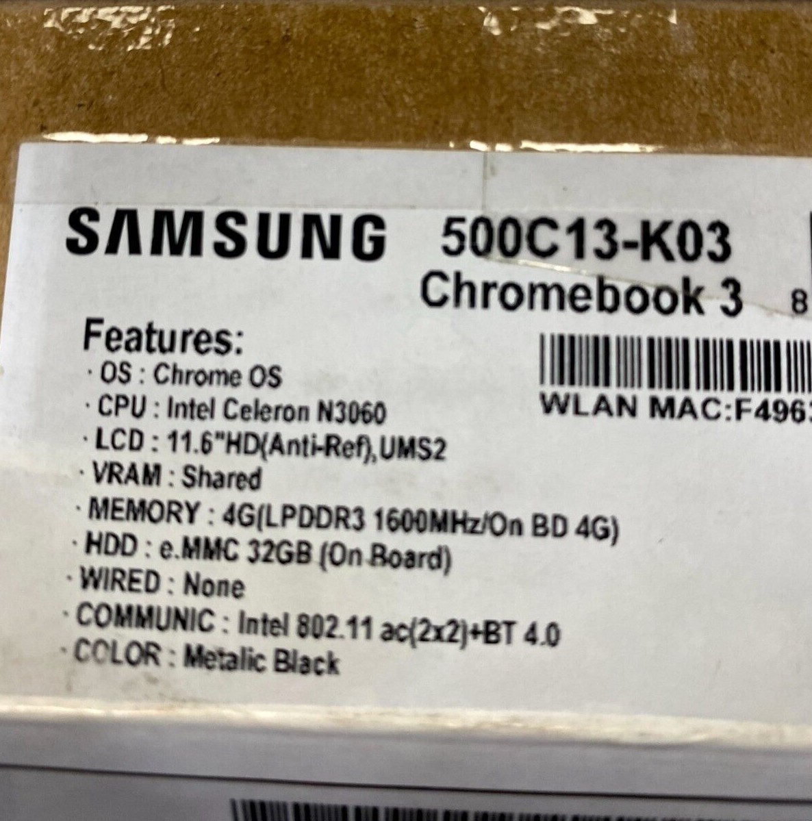 Samsung Chromebook 3 11.6 inch (32GB, Intel Celeron D, 2.48GHz, 4 GB)…