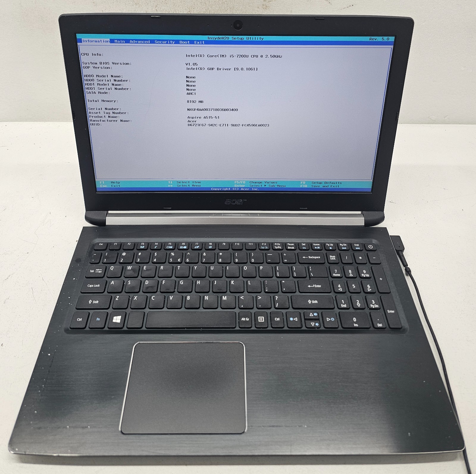 Acer Aspire 5 A515-51-563W Laptop Intel Core i5-7200U 8GB Ram NO HD/OS (FL)