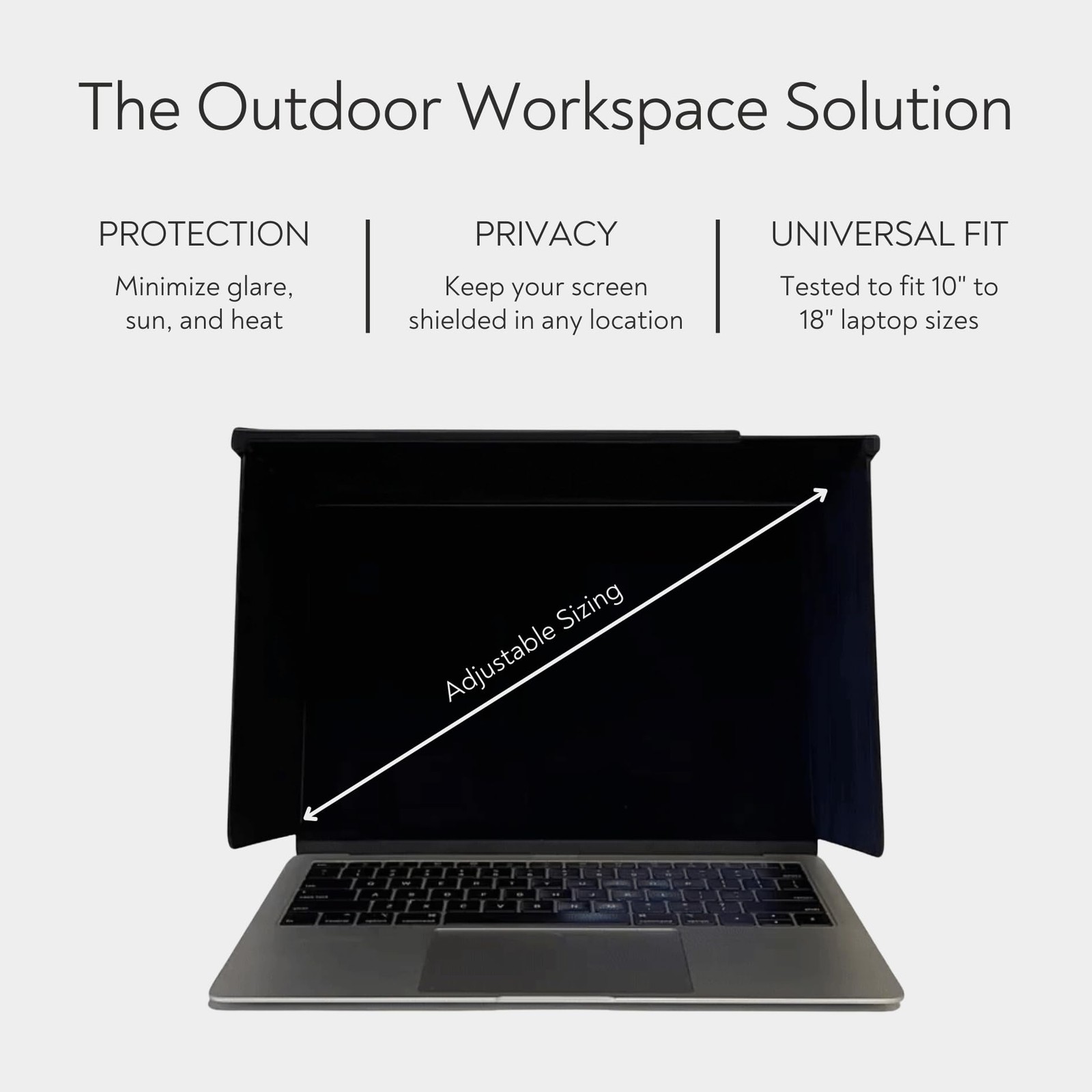 VIZOR Sun Shade for Laptops Eliminate Screen Glare Universal Fit for Outdoor Wor
