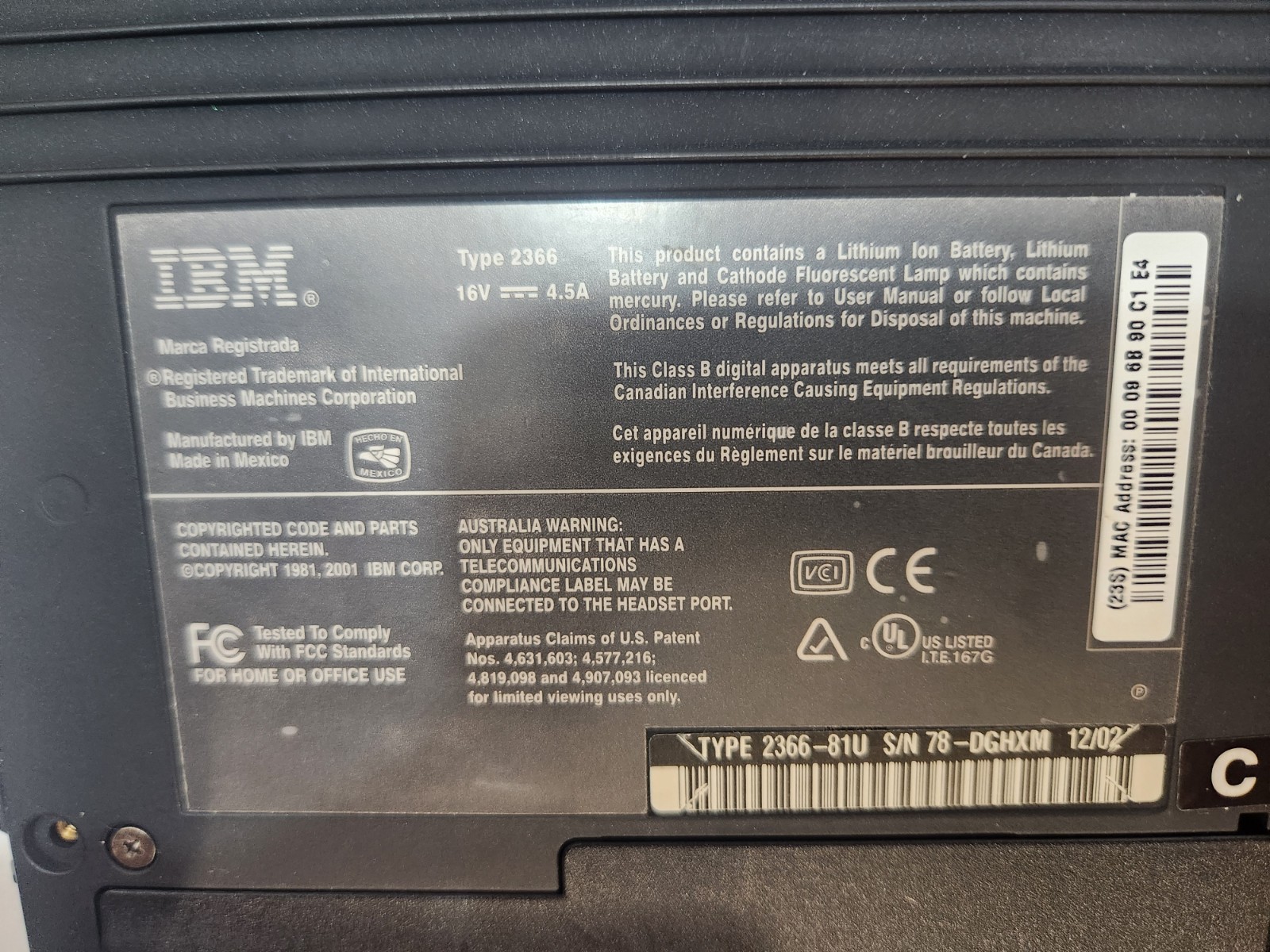 IBM ThinkPad T30 2366-81U Laptop Pentium 4-M 1.8GHz 256MB 40GB Windows 2000…