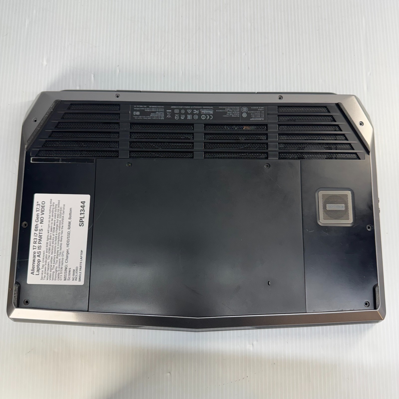 Alienware 17 R3 i7 6th Gen 17.3″ Laptop AS IS for PARTS – NO VIDEO