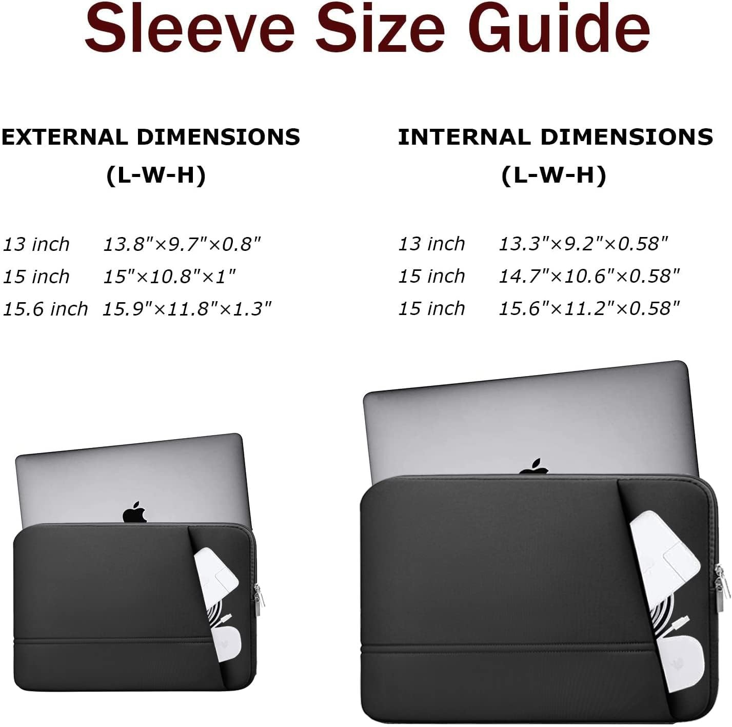 Durable 15.6 Inch Laptop Sleeve, Portable Case for Computer & Monitor