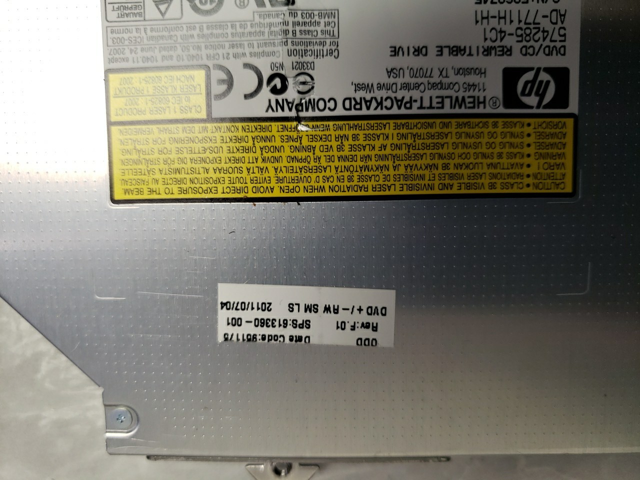 HP PROBOOK 6550B optical drive cd/ dvd burner 613360-001 free ship