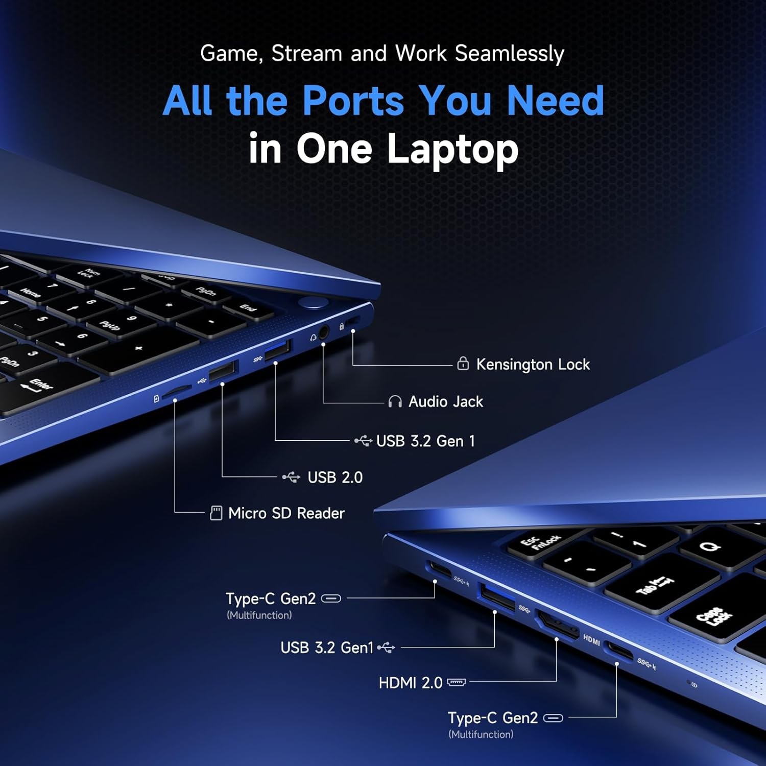 NIMO 15.6 Gaming Laptop AMD 8 Cores Ryzen 7 7735HS 4.75GHz 16GB DDR5 RAM 1TB SSD