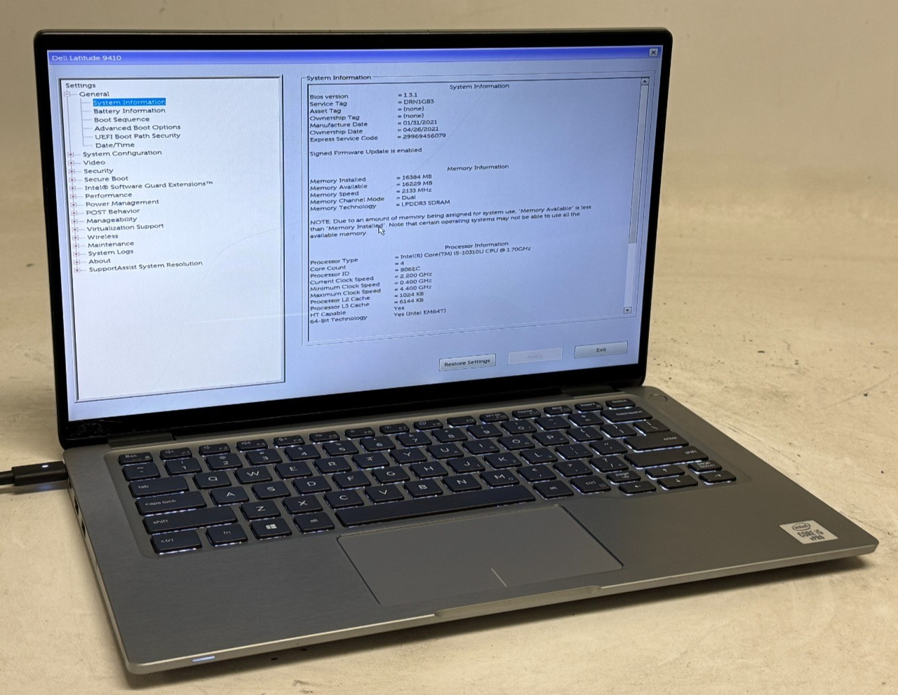 Dell Latitude 9410 2in1 14″ (i5-10310u – 16GB RAM – 256GB SSD – Win11Home)