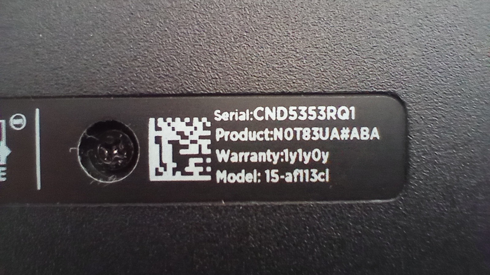 HP 15-af131cl (N0T83UA), AMD A8-7410 PRO, 6GB RAM, NO HDD, UNTESTED, NO CHARGER