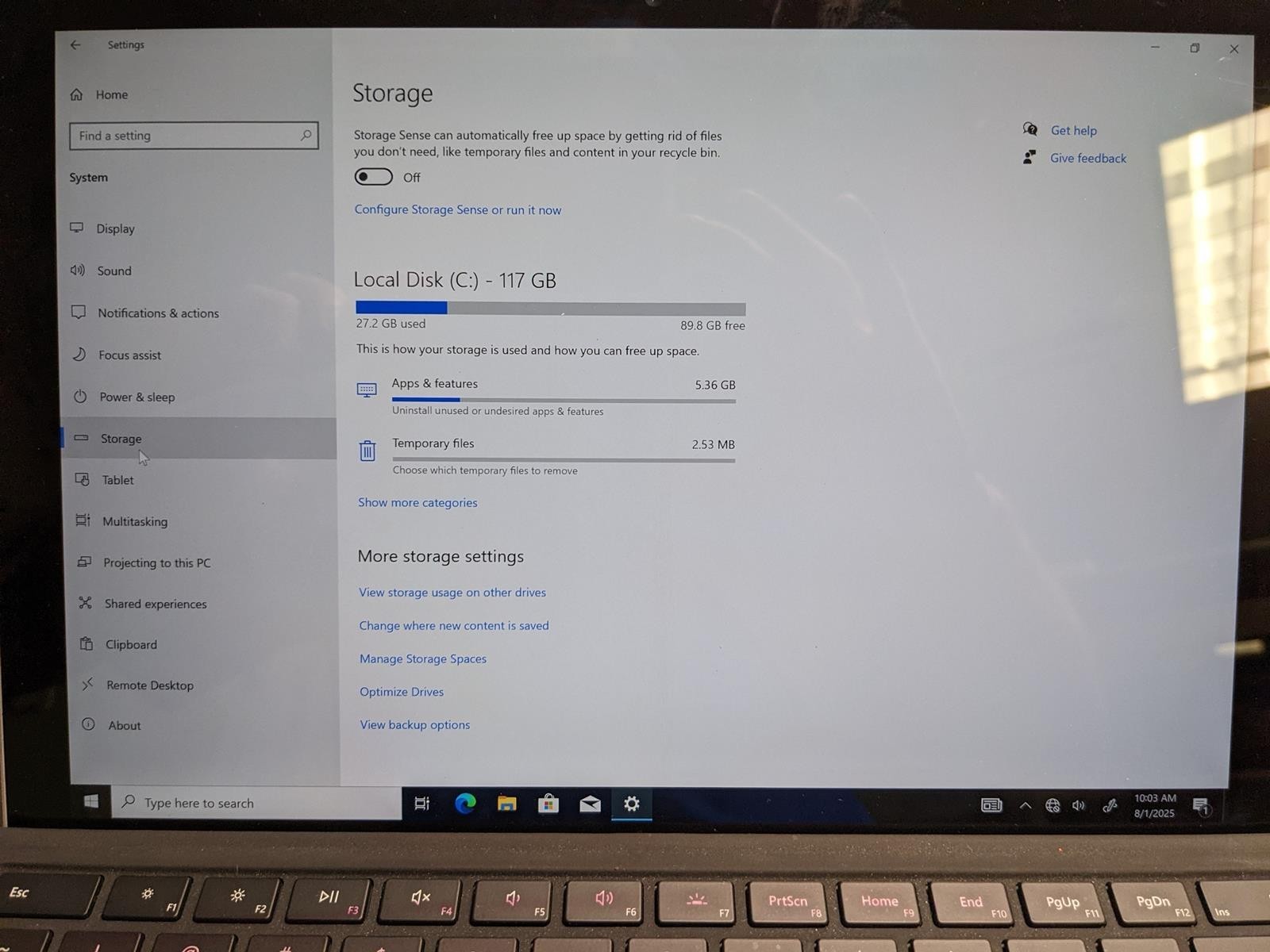 MICROSOFT SURFACE LAPTOP 1769 i5-7300U @ 2.60GHz, 4GB RAM, 120GB SSD, WIN 10 PRO
