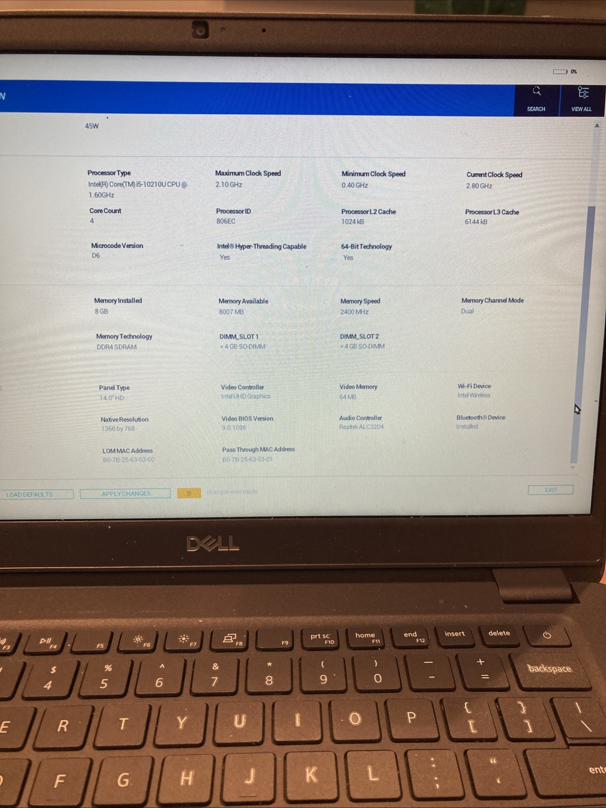 Dell Latitude 3410 Laptop Intel Core i5-10210u 8GB RAM No HDD No OS
