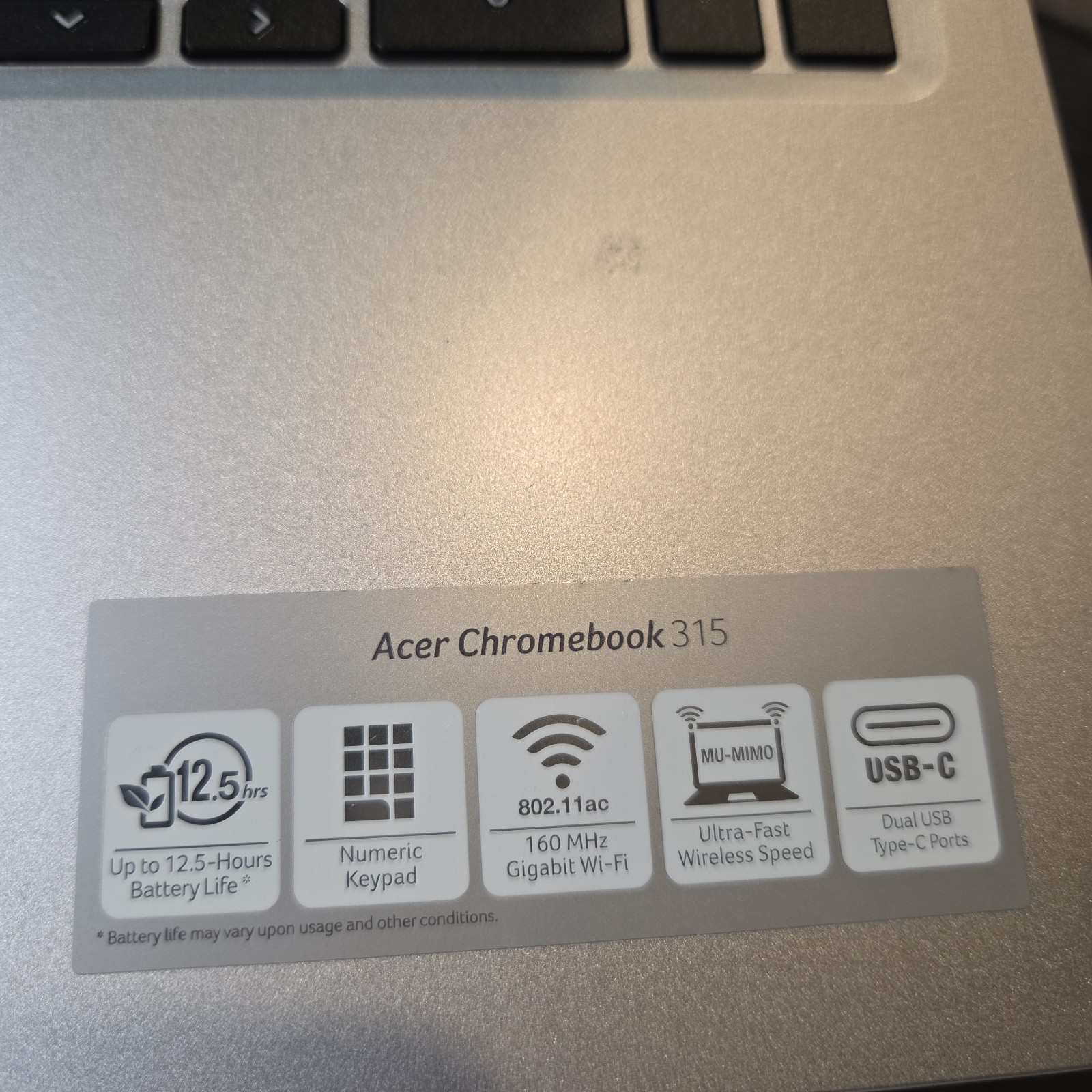 Acer Chromebook 315 CB315-3H N19Q3 Gray 15.6″ Laptop Chrome OS Case Included