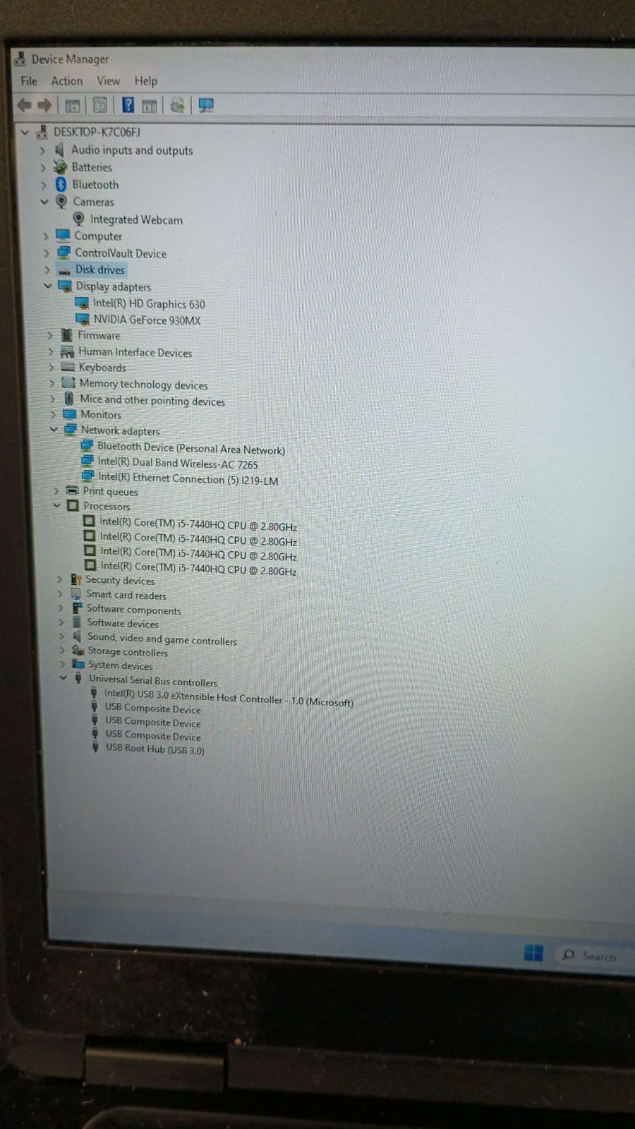 82104 Latitude5480 Gamer w/charger.No Battery!i5-7440HQ.16GB.256GB NVMe.14″Touch
