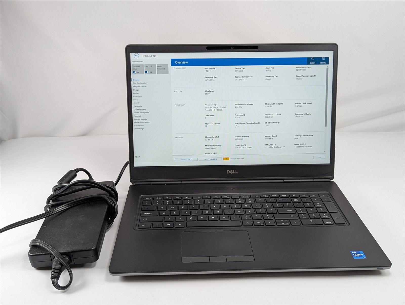 Dell Precision 7760 2021 17.3” i7-11850H 2.5GHz 32GB RAM 512GB SSD RTX A3000