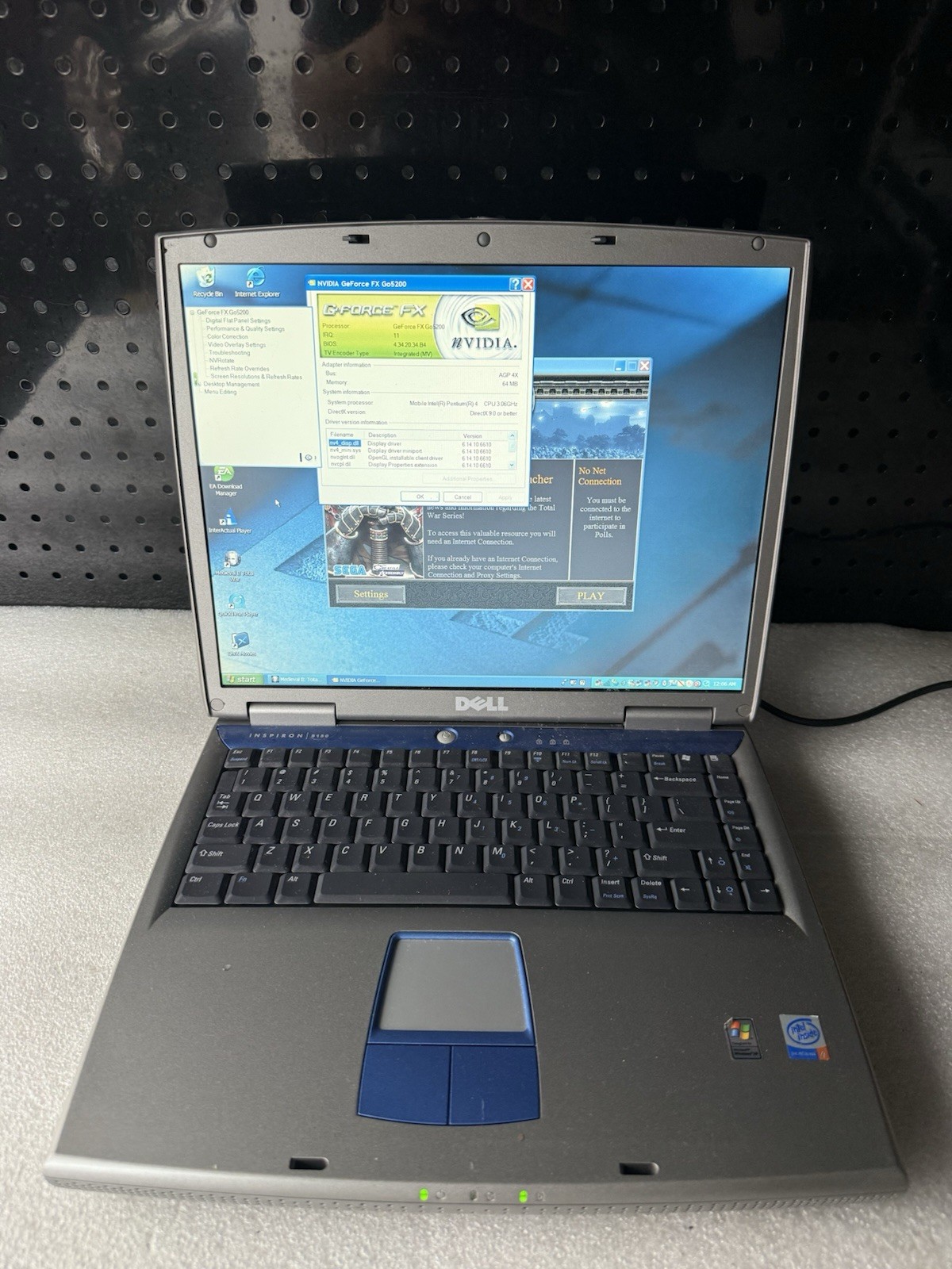 Dell Inspiron 5150 Retro Gaming XP Laptop 3.06GHz P4, 512MB RAM Nvidia FX Go5200
