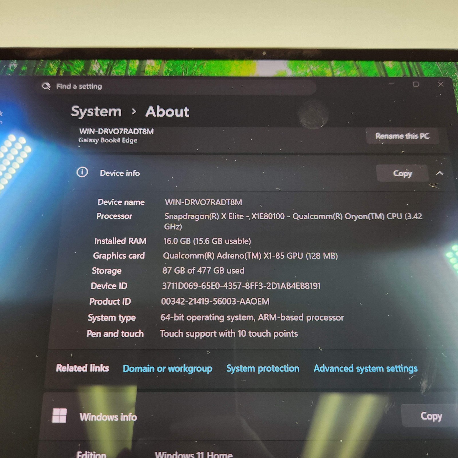 Samsung Galaxy Book4 Edge NP940XMA 16″ Snapdragon X Elite 3.4GHz 16GB RAM 512GB