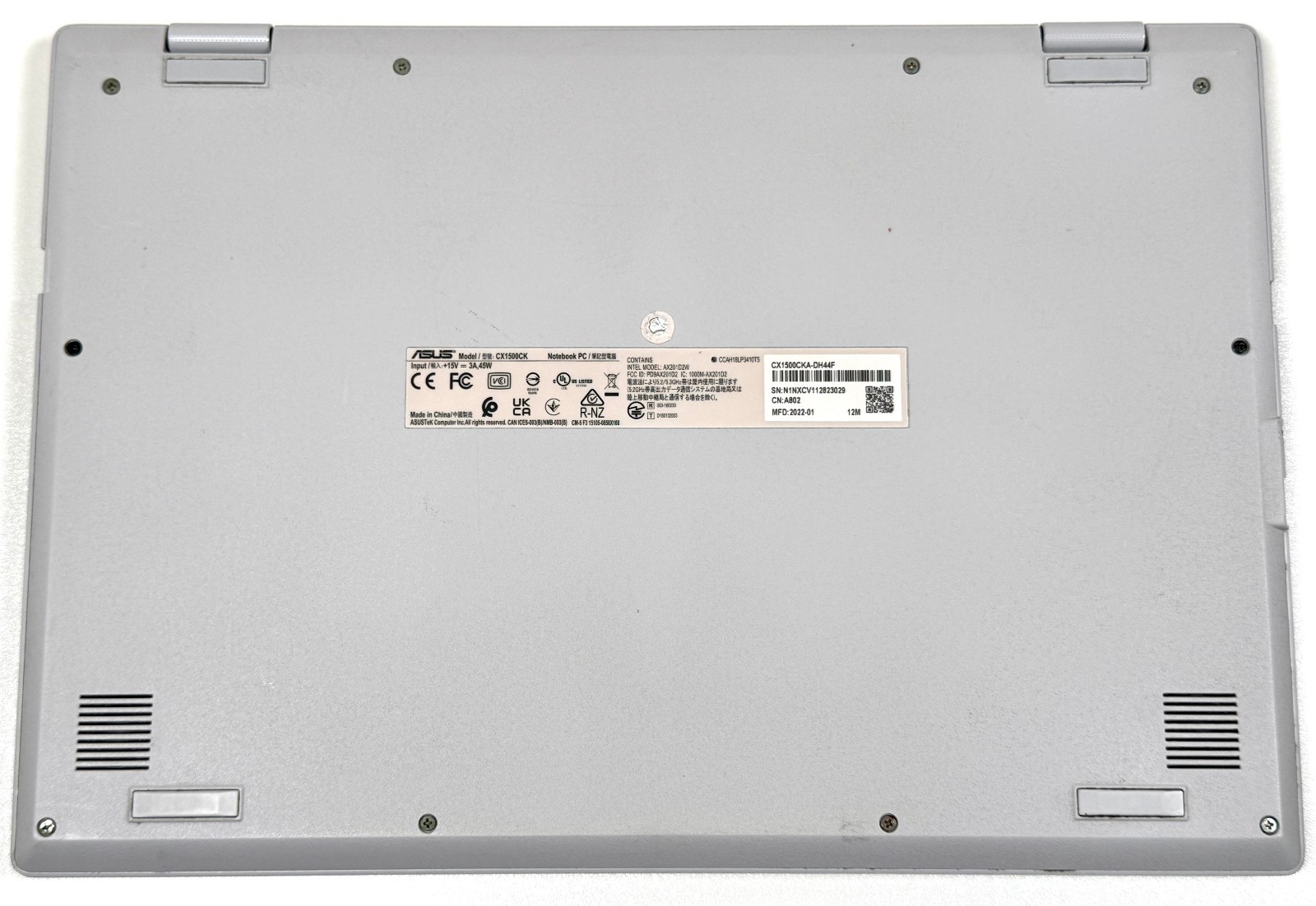 ASUS Chromebook CX1500CK 15.6″ FHD 1.1GHz Celeron N4500 4GB RAM 64GB eMMC