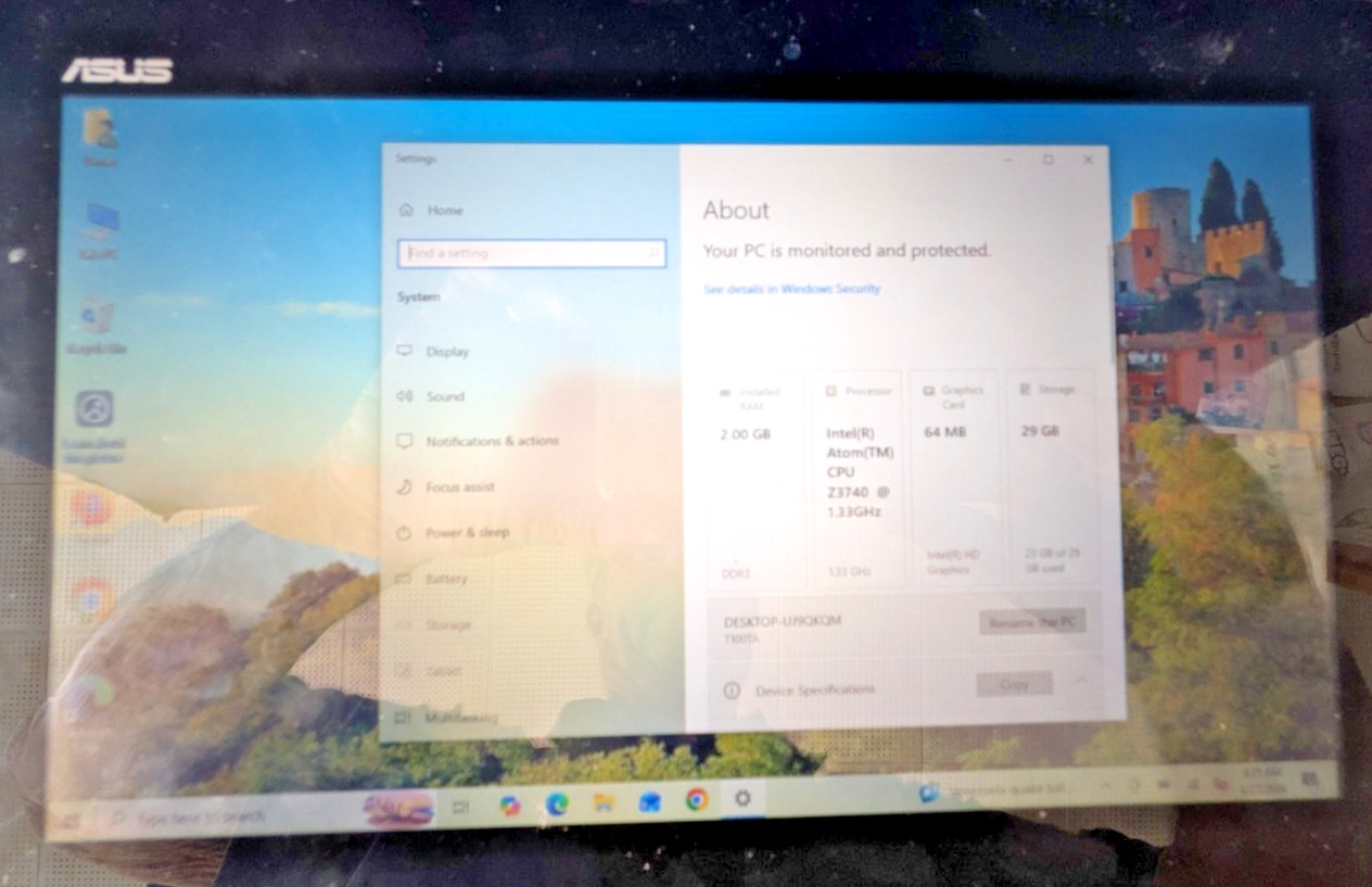 Asus Transformer Book T100T A BM GR tablet Laptop Notebook Win10 installed