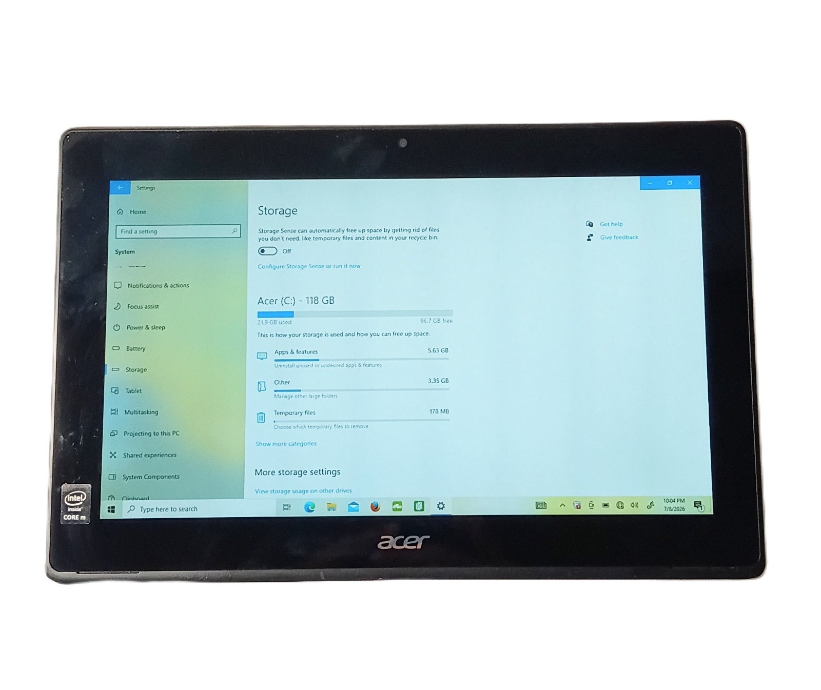 Acer Aspire Switch 11 V 11.6″ SW5-173 Intel M 5Y10c 4GB RAM 128GB SSD No Charger