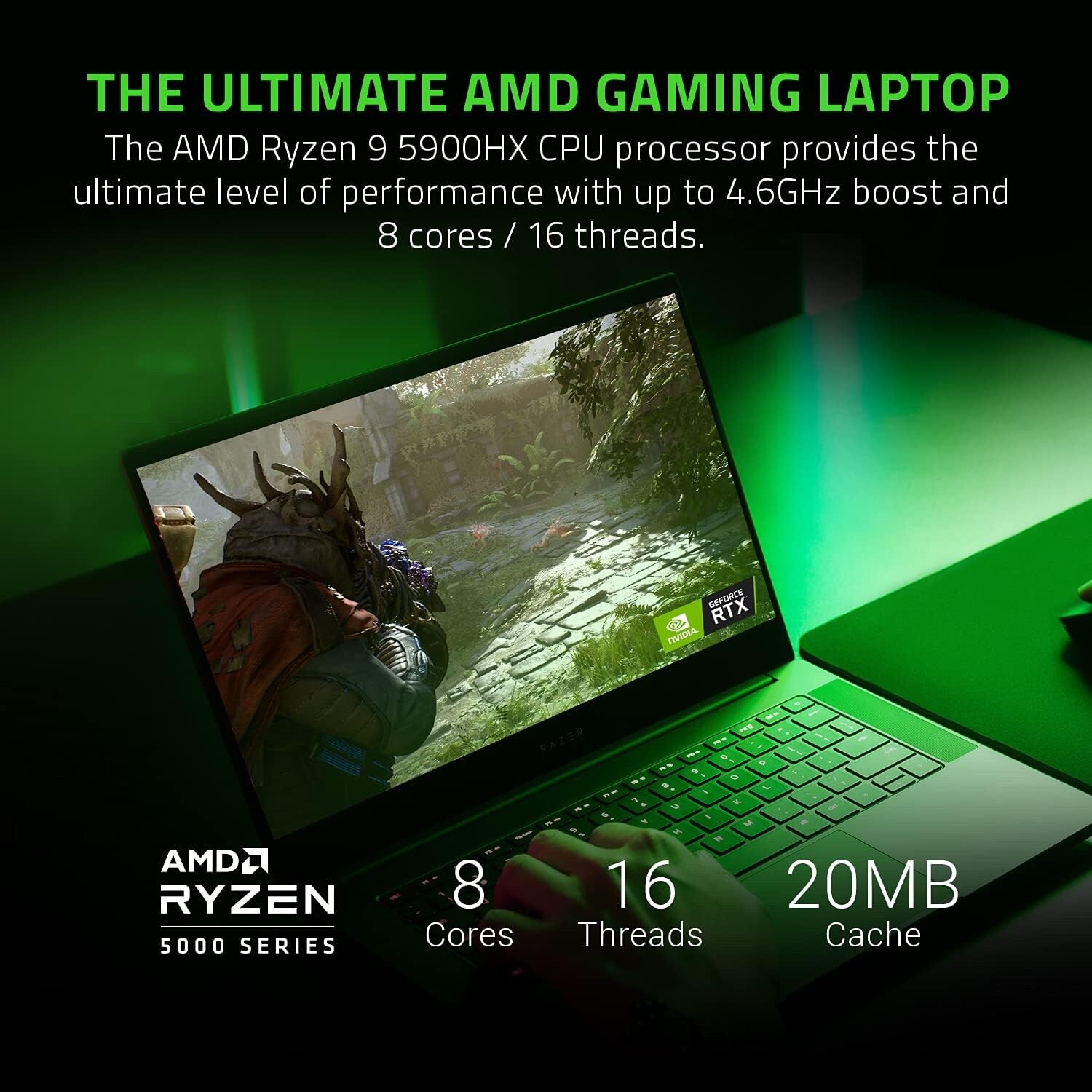 Razer Blade 14 Gaming Laptop: AMD Ryzen 9 5900HX 8 Core, NVIDIA GeForce RTX 3070