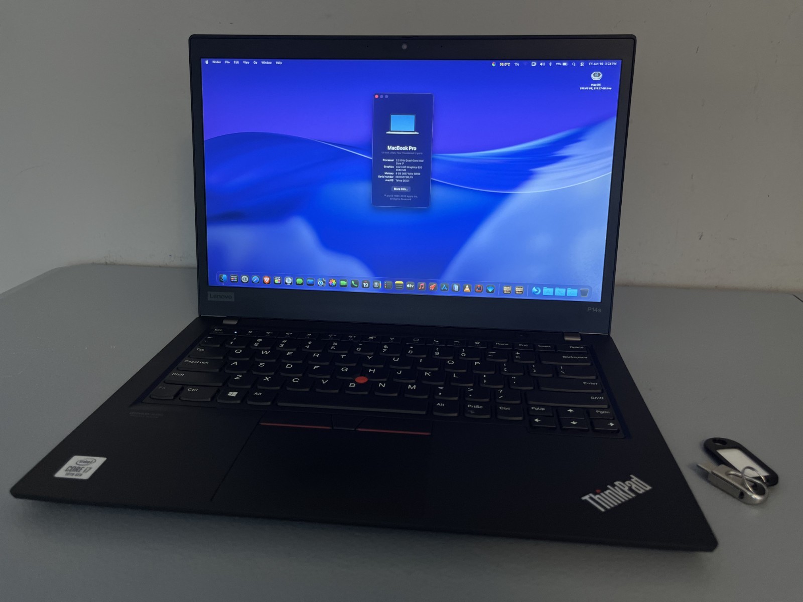  Lenovo ThinkPad P14s Gen 1 Intel i7-10510U 8GB RAM 256GB NVMe macOS 26 Tahoe