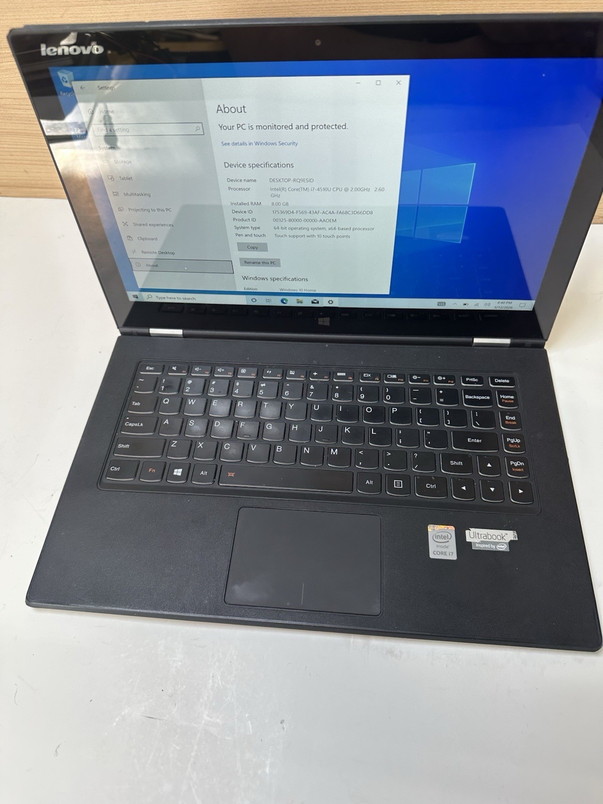 Lenovo Yoga 2 Pro i7-4510u 2GHz, 8GB RAM, 256GB mSATA SSD(for Parts Or Repair)