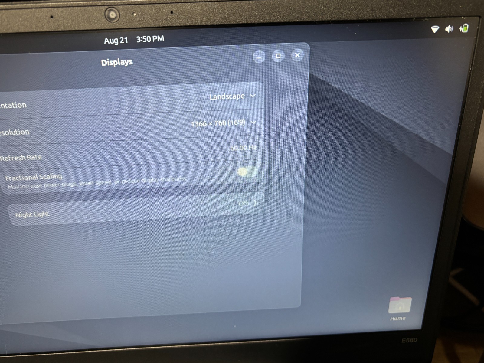 LENOVO THINKPAD E580 i5-7200U @ 2.5GHz 8GB RAM 250GB SSD