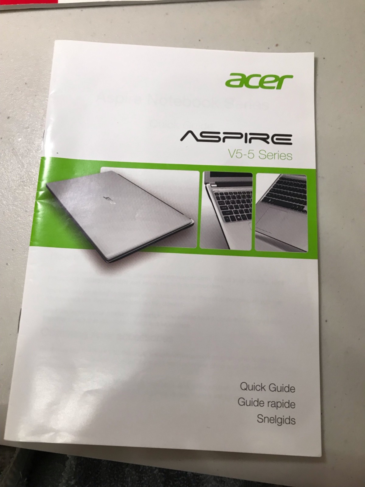 ACER ASPIRE V5-531-4636 W/ADAPTER/FIVE RECOVERY DISCS/QUICK START GUIDE/LOCKED