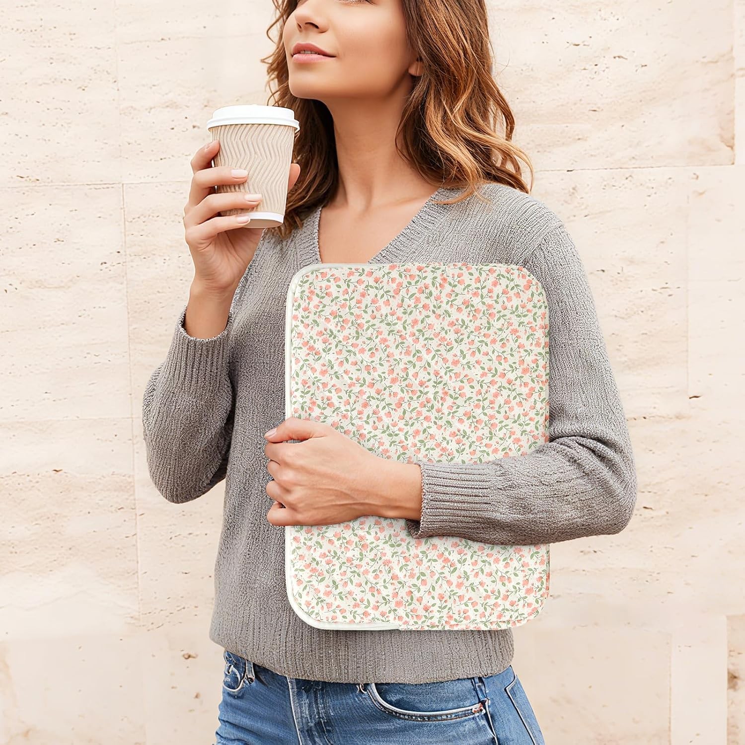 Cute Quilted Padded Floral Laptop Sleeve 13 Inch – Puffy Protective Case
