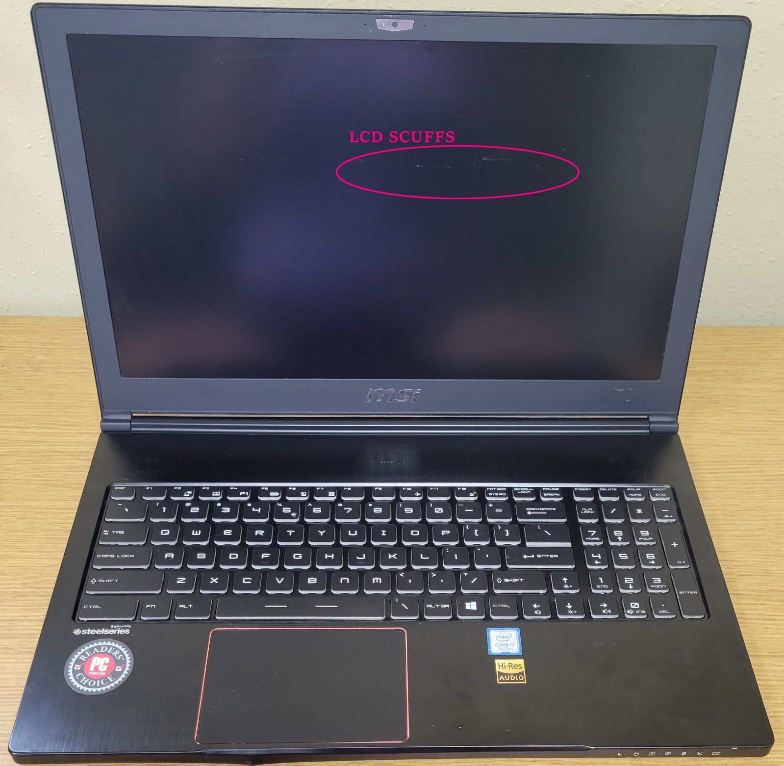 MSI Stealth MS-16K215 Gaming Laptop i7-7700HQ 2.80GHz 16GB 128GB Gtx 1060 No OS