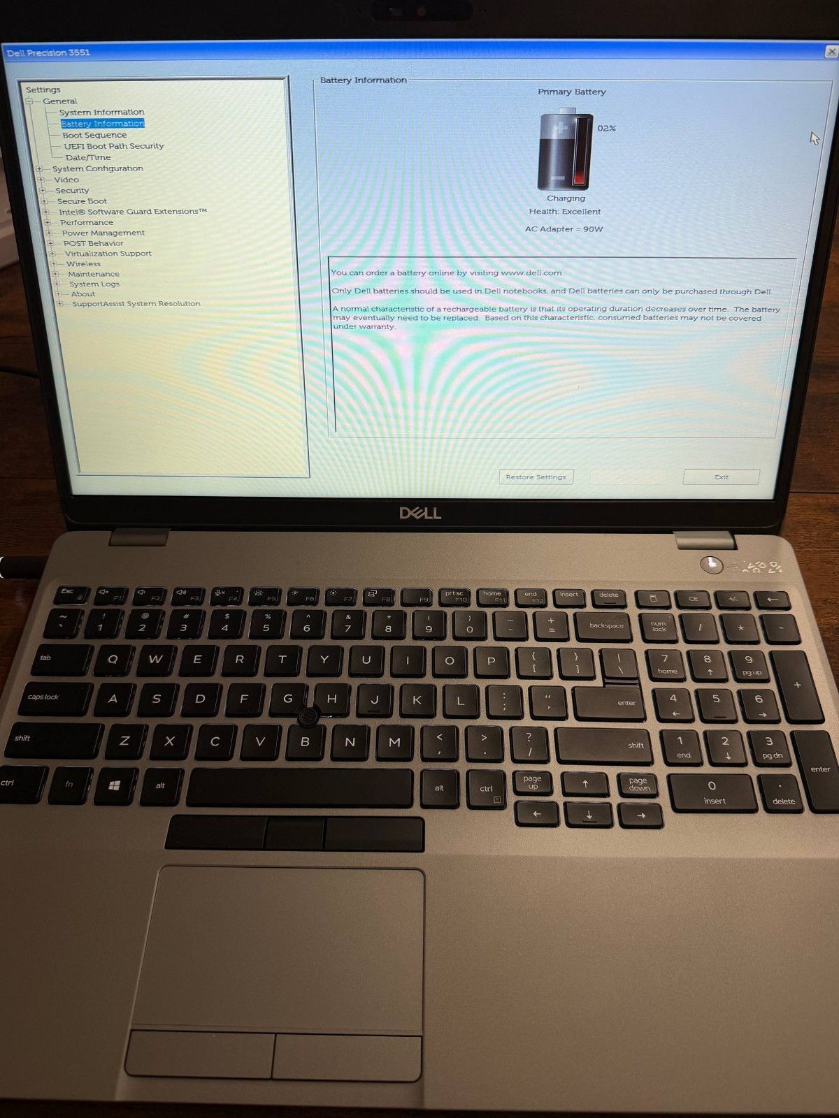 Dell PRECISION 15.6″ HD 3551 Laptop i7-10875H 2.30GHz no ram/ssd/charger