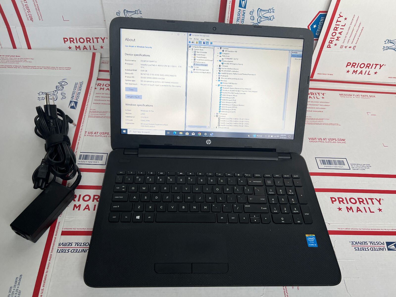 HP Notebook 250 G4 Intel Core i3-4005U 1.70GHz – 15.6″ – 8GB RAM – 500GB HDD