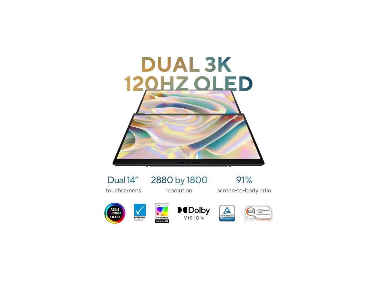 Asus UX8406CAPS99T ZenBook Duo 14″ 3K Touchscreen 2-in-1 Laptop