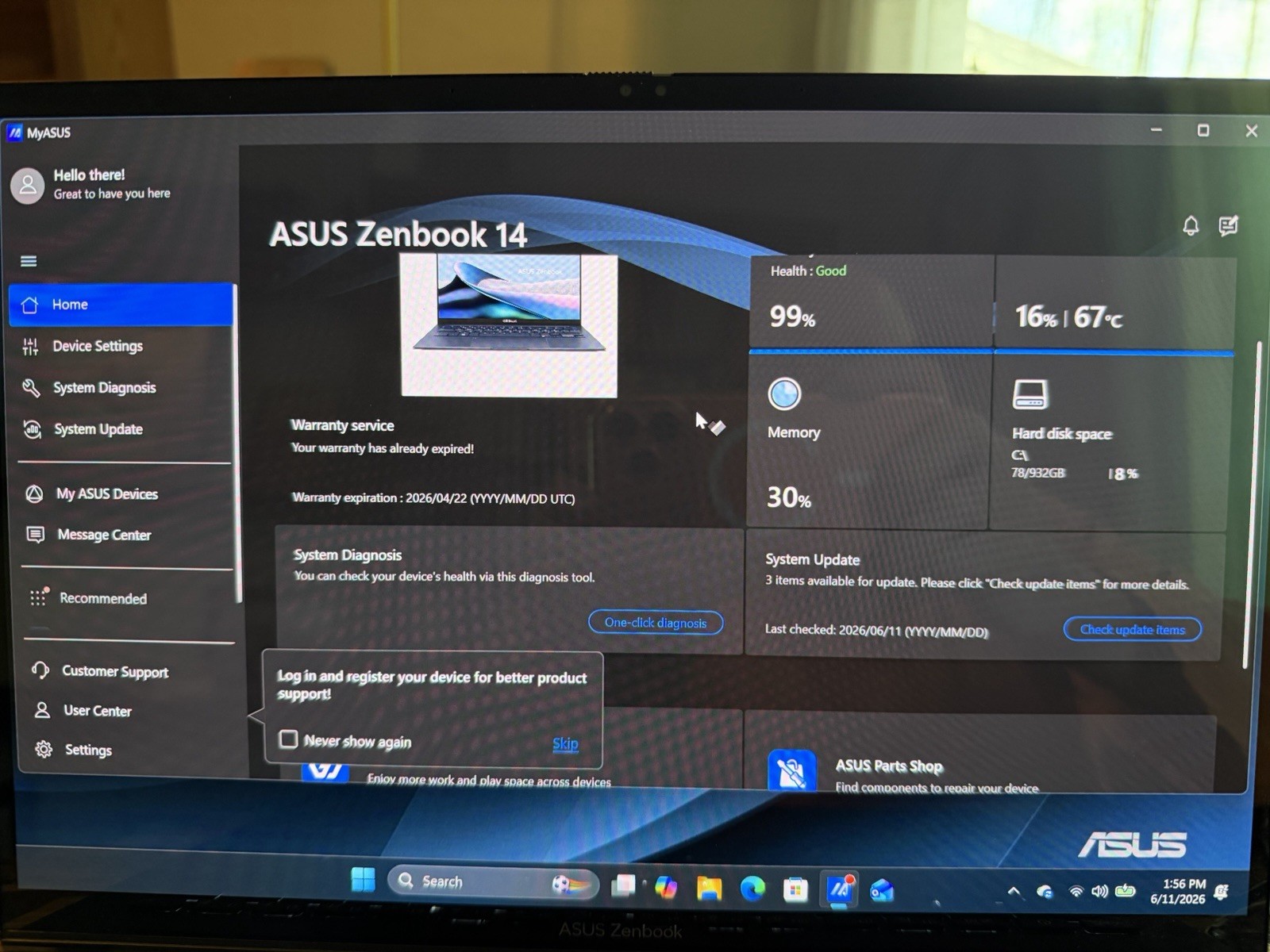 ASUS Zenbook 14 14″ 2K OLED Touch Intel Core Ultra 9 285H 32GB 1TB 9.9/10