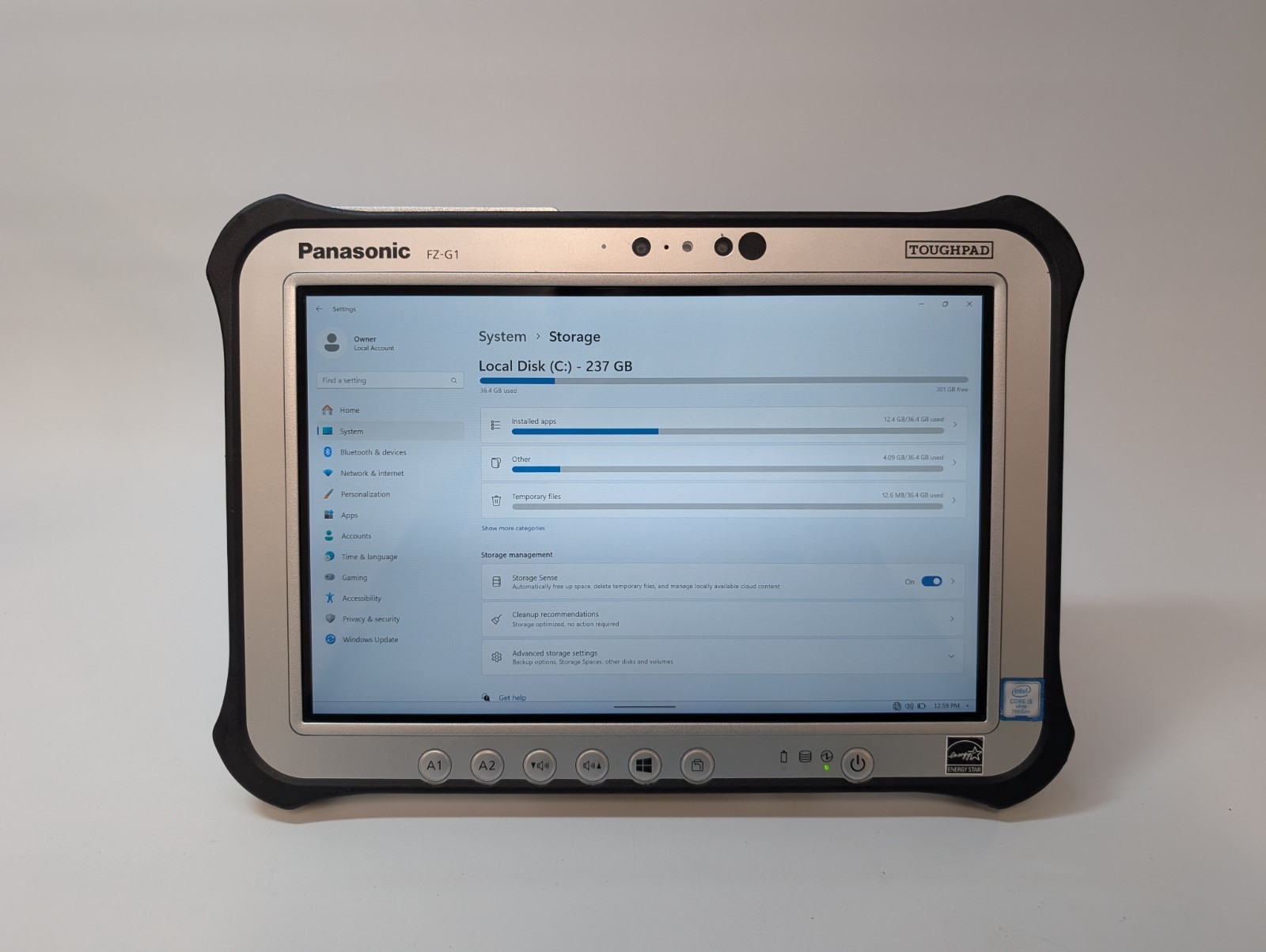 Panasonic Toughpad FZ-G1 MK5, i5-7300U, 8GB RAM, 240GB SSD Rugged Tablet