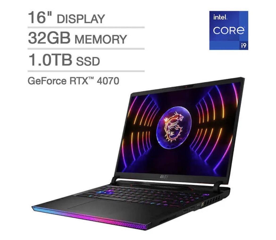 MSI GE68HX Raider 16″ Laptop Notebook 32GB RAM RTX 4060 1TB SSD 13VF-062US i9
