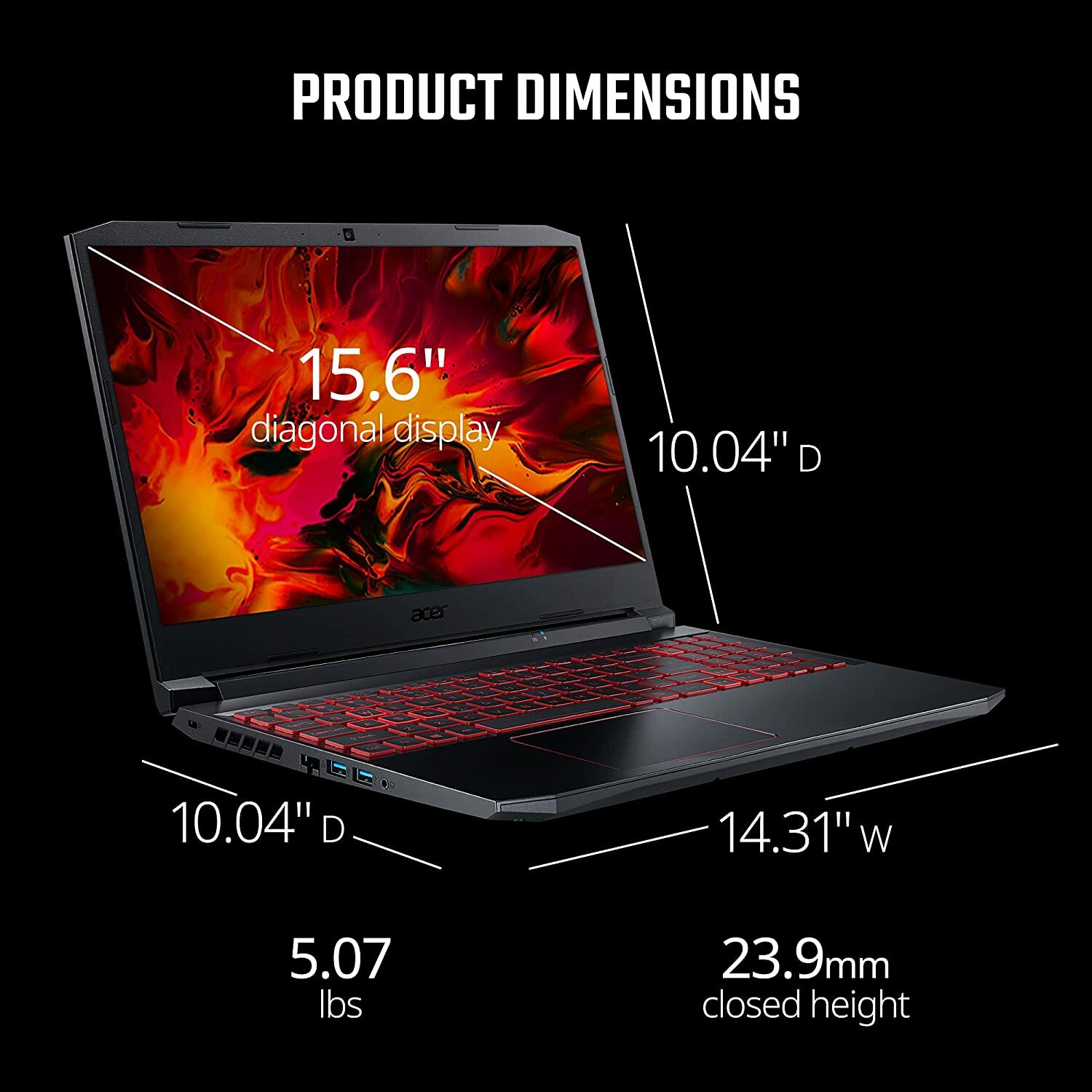 New Acer Nitro AN515-55-53E5 15.6″ 144Hz IPS (i5, 32G, 1TB, RTX 3050) Backlit