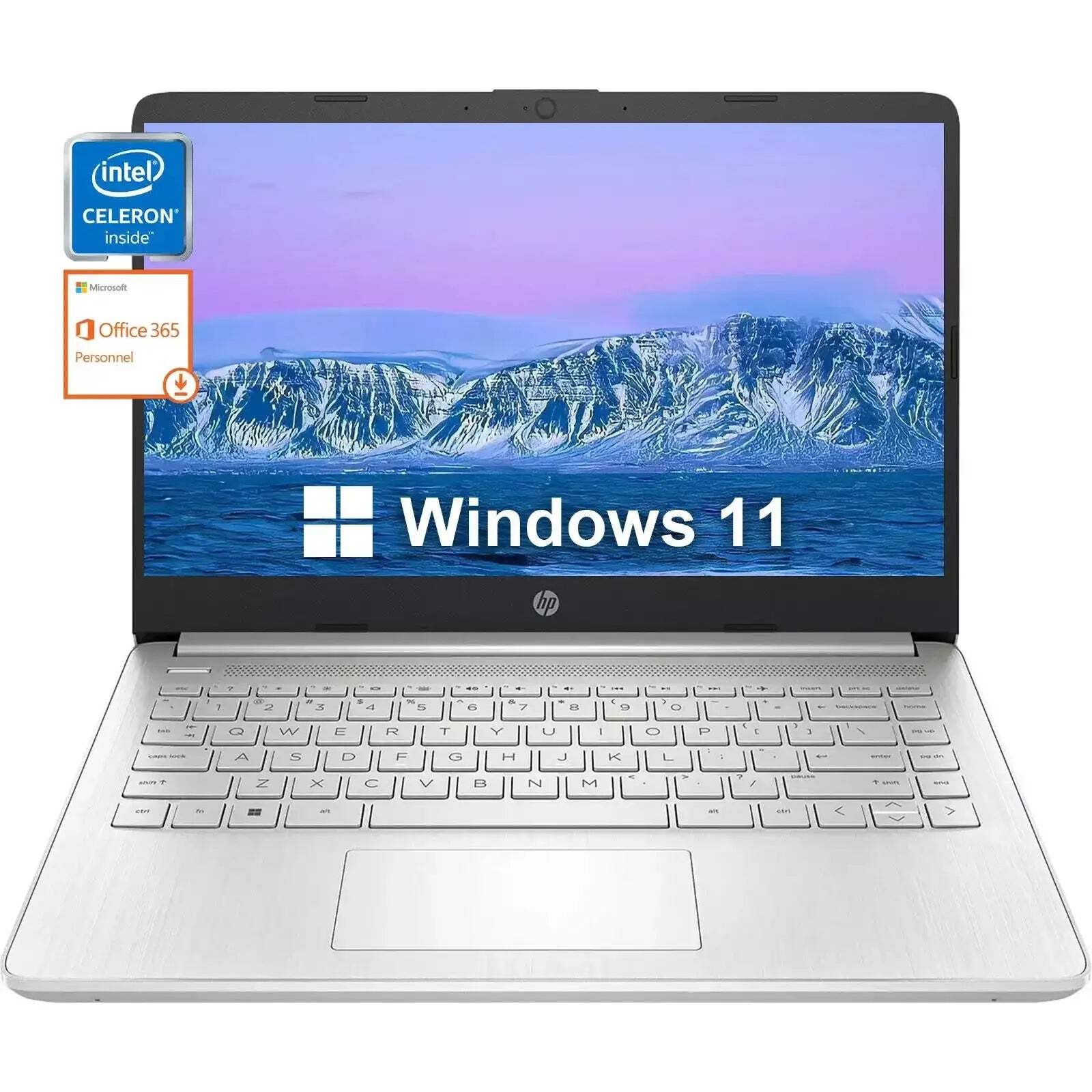 HP 14″ Business Laptop – Intel Celeron N4120, Up to 16GB RAM, 384GB Storage, Off