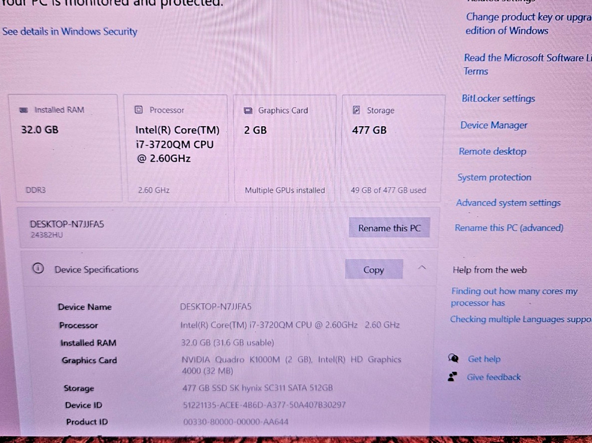 Lenovo ThinkPad W530 15.6″ Intel Core i7 372QM 3.70GHz 32GB RAM 240GB SSD