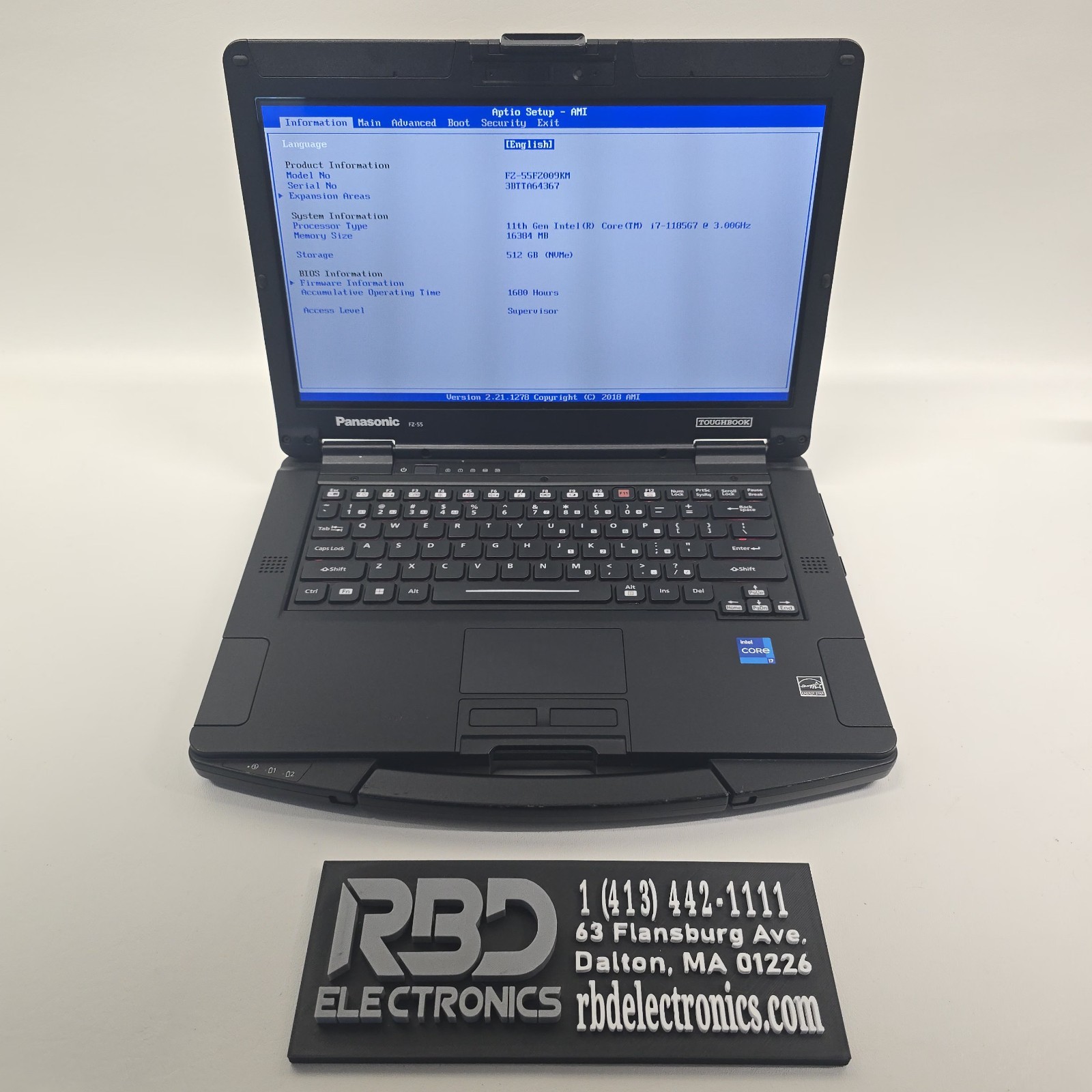 Panasonic Toughbook FZ-55 MK2 FHD Touch I7-1185G7 16GB 512 NO OS/AC