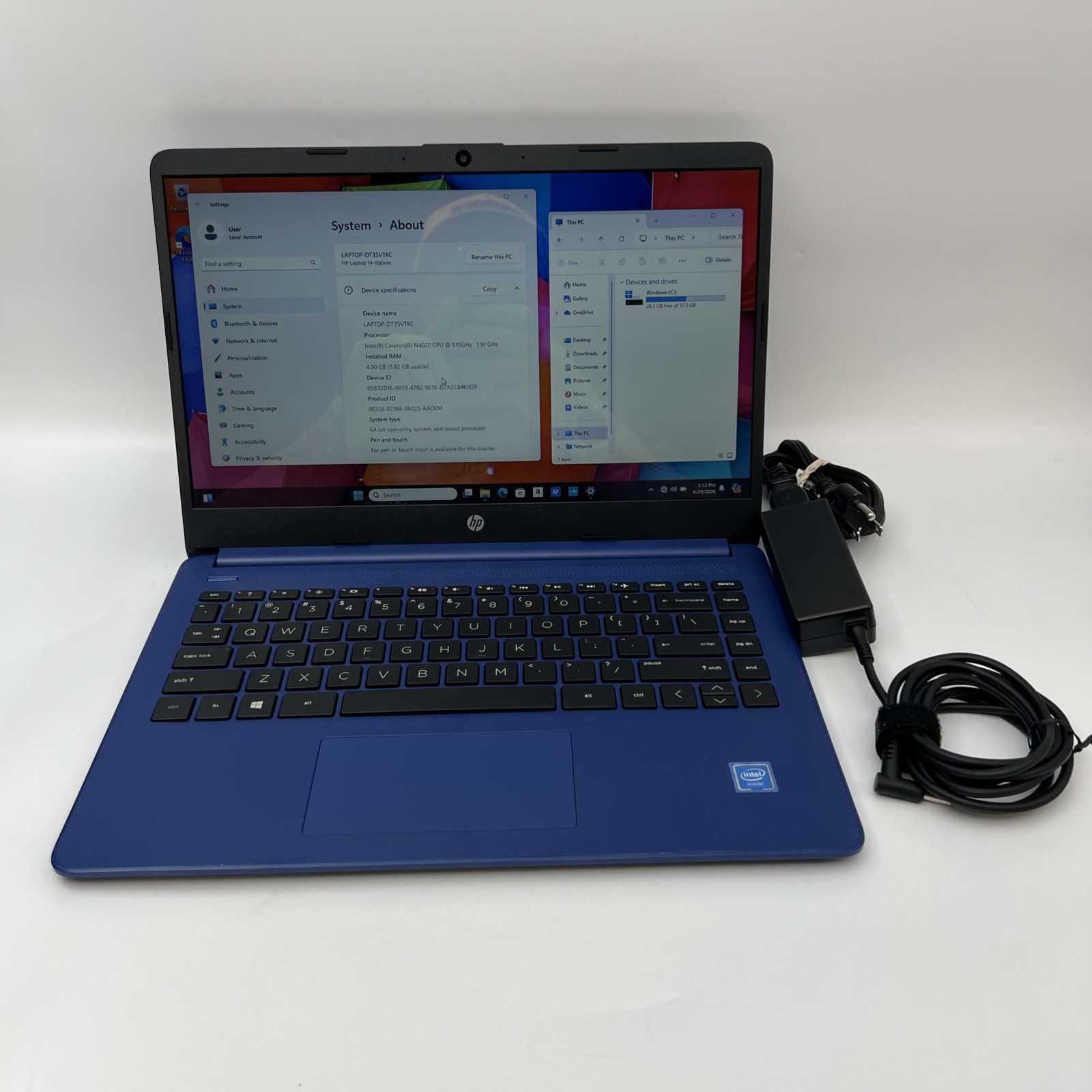 HP Laptop 14-DQ0005DX 14″ HD INTEL CELERON N4020 1.10GHz 4GB RAM 64GB SSD USED