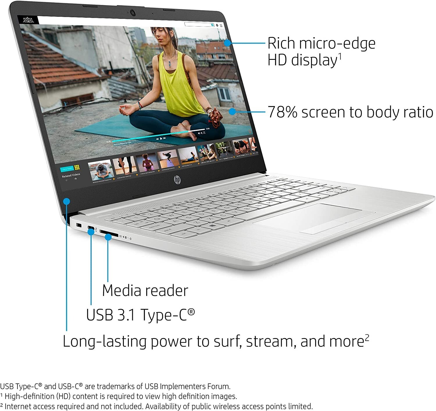 NEW HP 14-dk1020nr 14″ Laptop Notebook GB RAM, 128 GB SSD Storage
