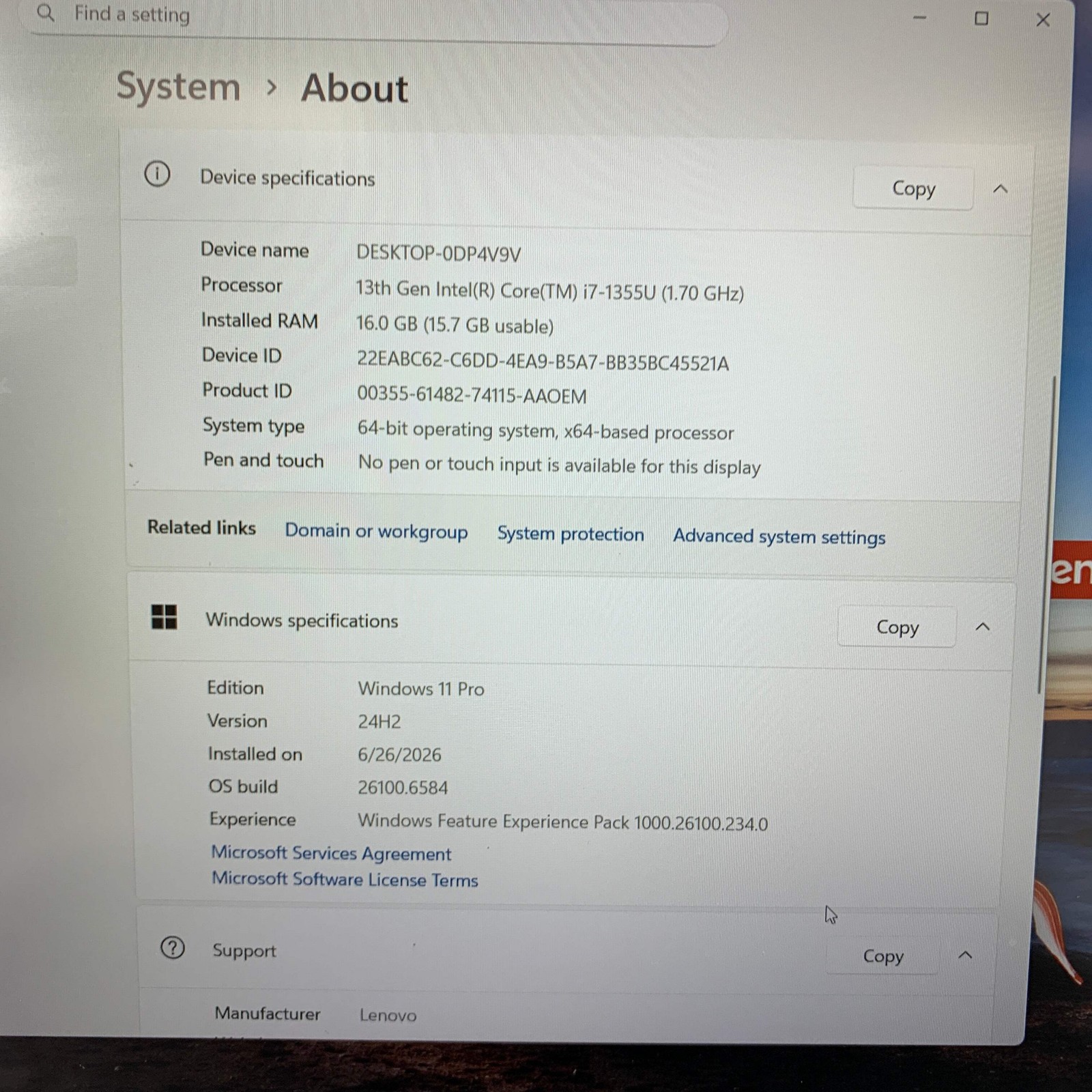 Lenovo ThinkPad E16 Gen 1 16″ i7-1355U 1.7GHz 16GB RAM 512GB SSD