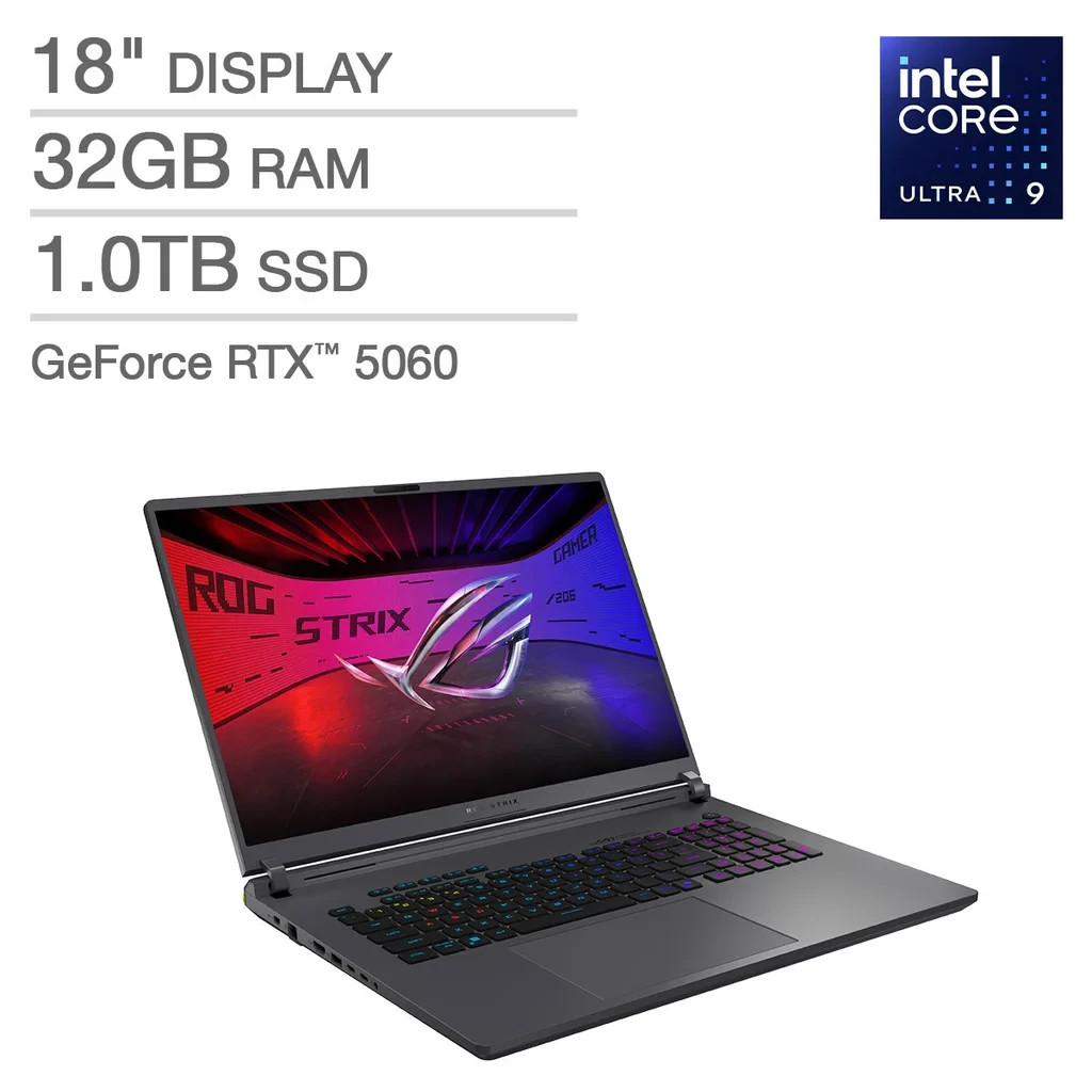 ASUS ROG Strix G18 18″ Ultra 9 275HX RTX 5060 32GB RAM 1TB SSD 2.5K 240Hz Win11