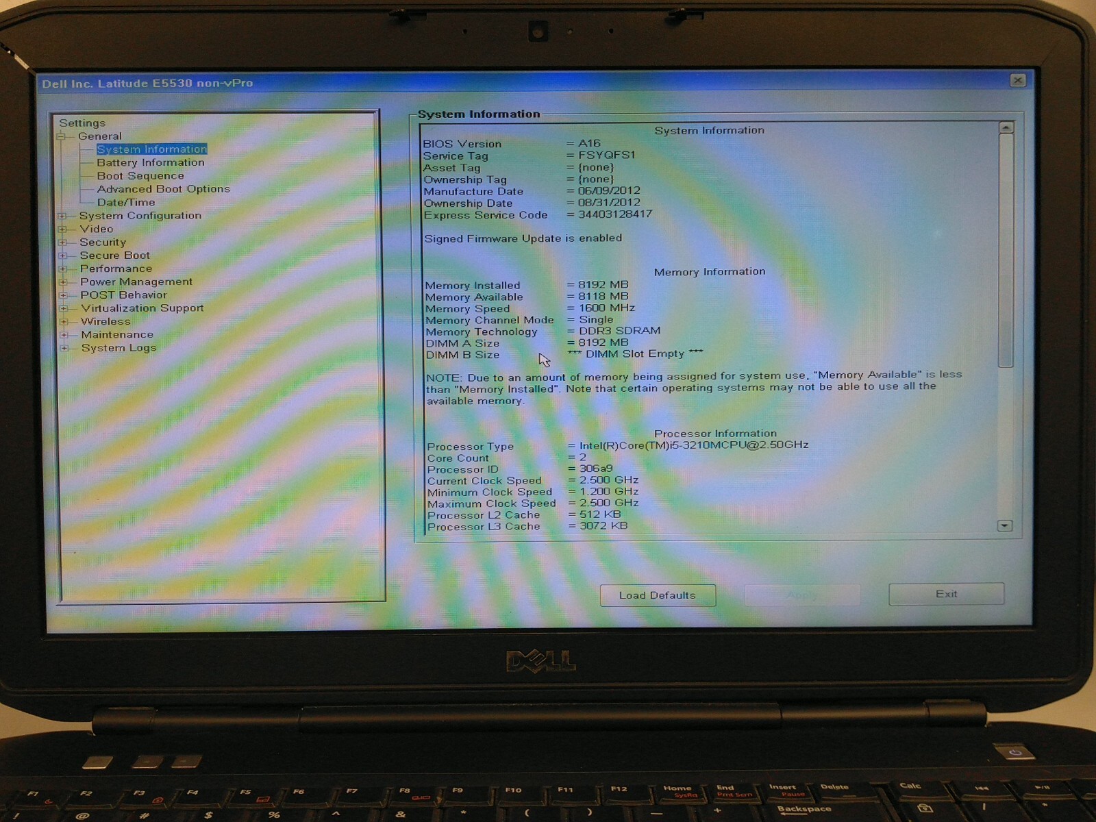 Dell latitude E5530 15.6” i5-3210M 2.5ghz 8gb ram 128gb ssd w11p charger FSYQFS1
