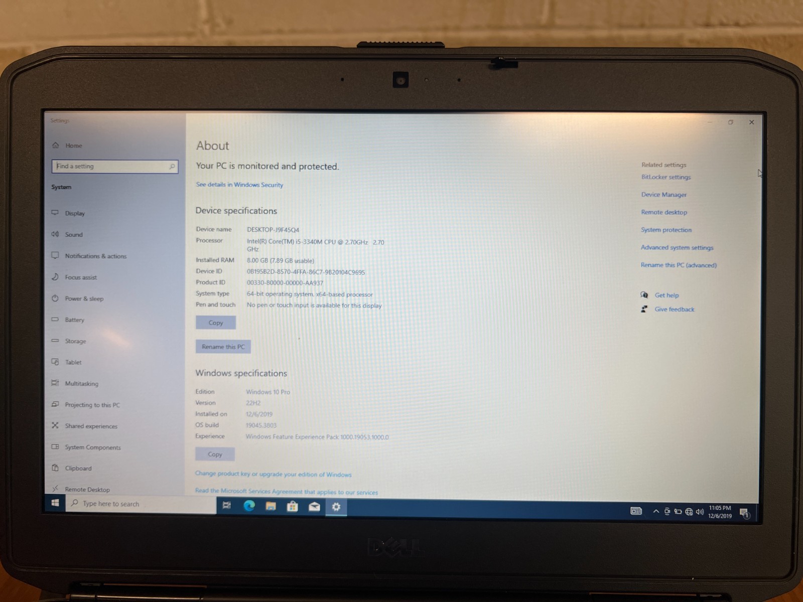 Dell Latitude E5430 | i5-3340M 2.70GHz | 8GB RAM | 320GB HDD | Win10 | 1600×900