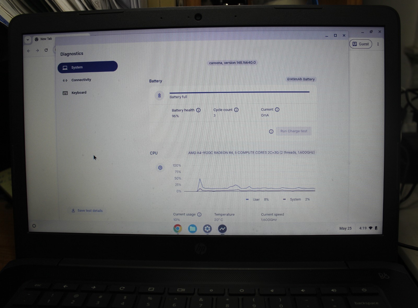 HP 14-db0023dx CHROMEBOOK 14″ HD AMD A4-9120C 4GB RAM 32GB W/Targus Carry Bag