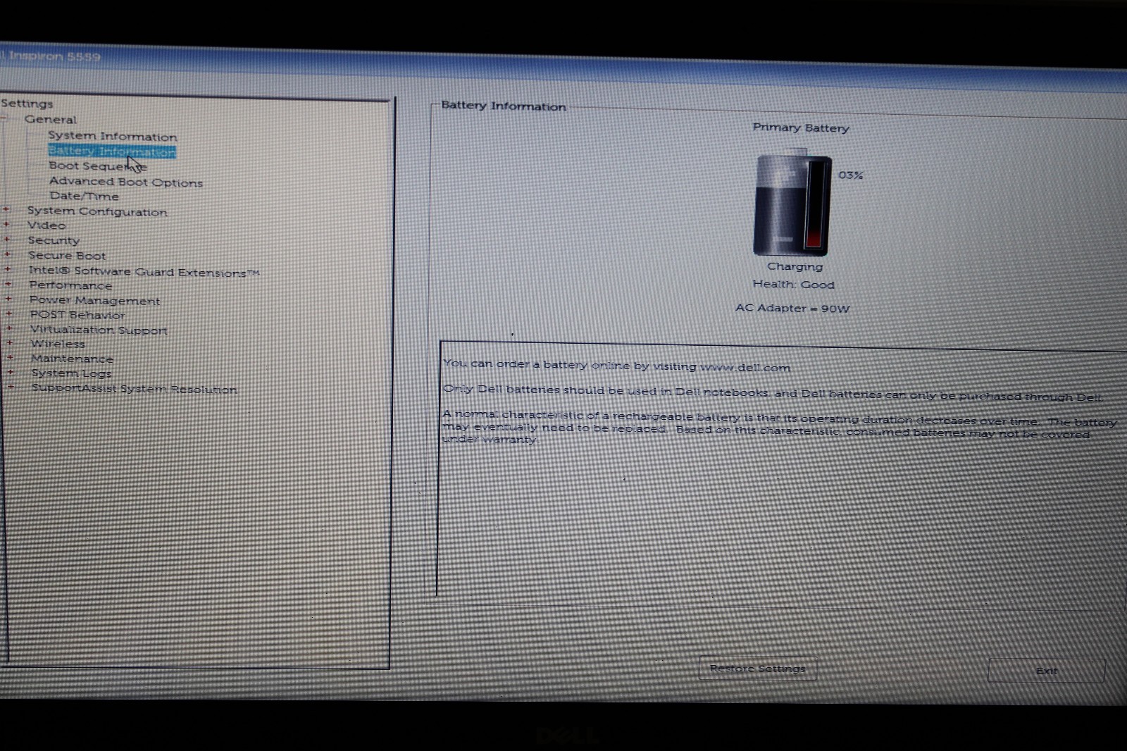 Dell Inspiron 5559 i5-6200U @ 2.3 GHz 8GB RAM 500GB No OS