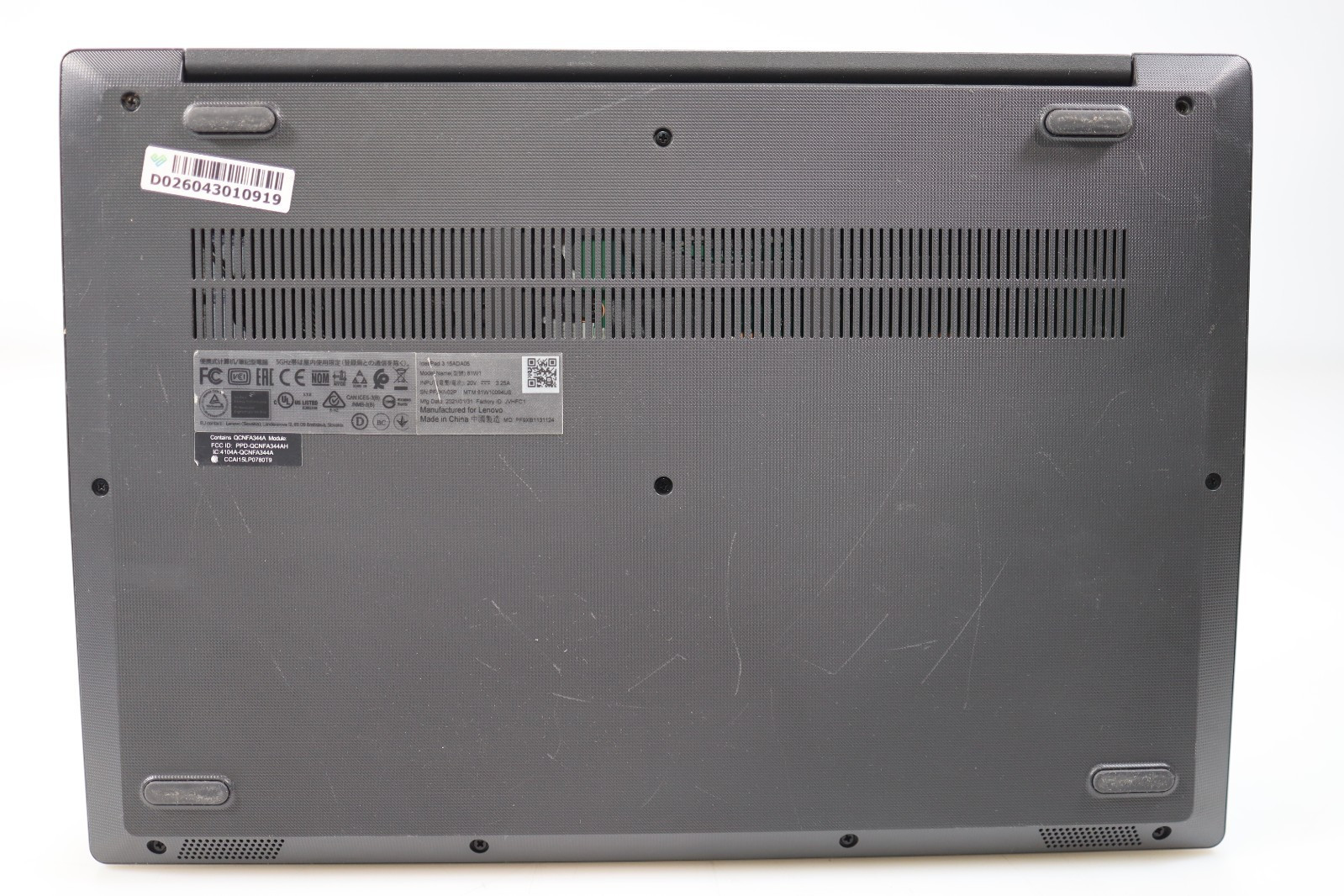 Lenovo Ideapad 3 15ADA05 15.6″ Ryzen 3 3250U 12GB 256GB SSD Radeon Vega No OS