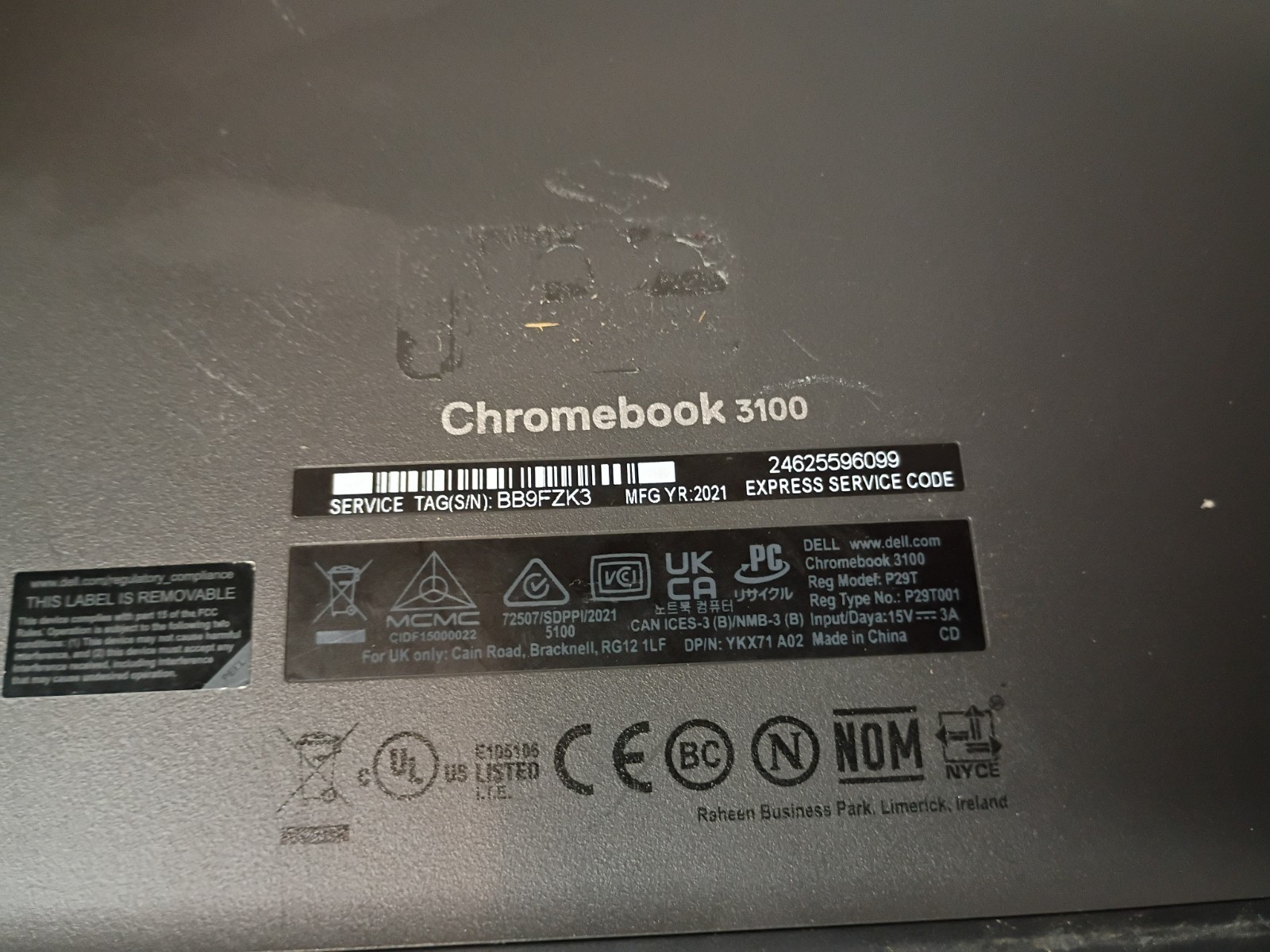 Dell Chromebook 11 3100 11.6″ (16GB eMMC, Intel Celeron N4000, 1.10GHz, 4GB RAM)