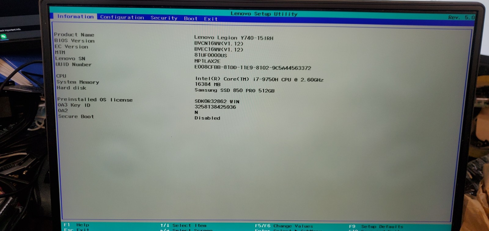 Lenovo Legion Y740-15IRH Laptop i7-9th Gen 2.6GHz 16GB RAM 512GB SSD GTX1660Ti