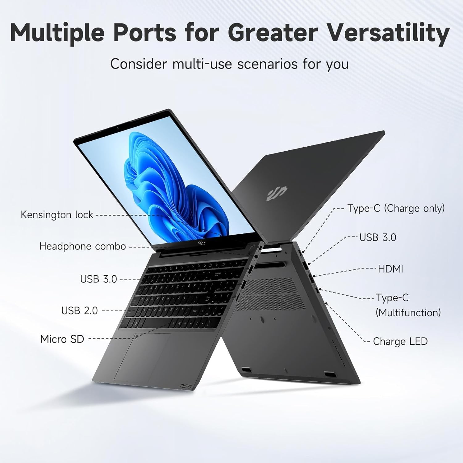 NIMO 15.6″ IPS FHD Student Laptop Intel i3-1215U Up to 4.4 GHz 8GB RAM 128GB SSD